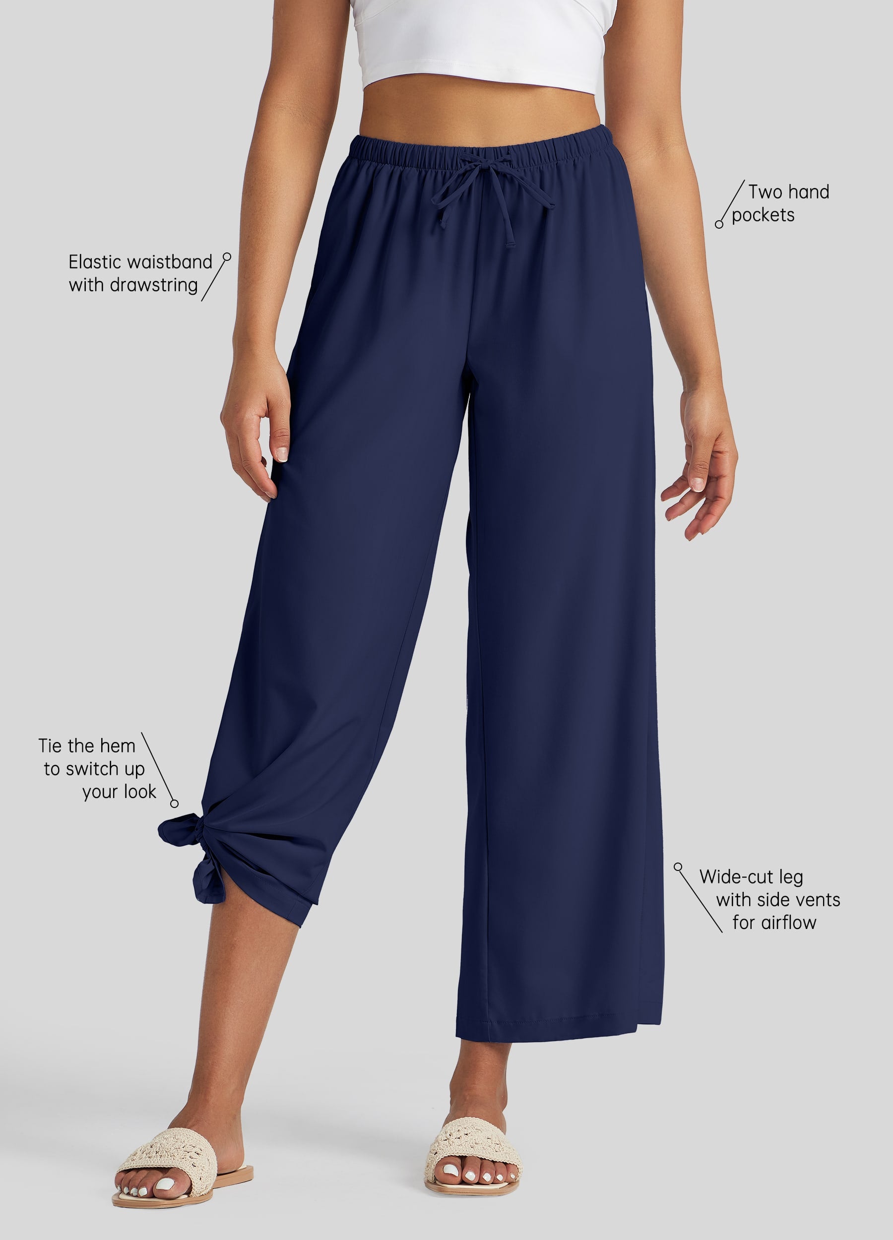 ★VITALSIGN★ CHIN WIDE CLOVER BRUSHED OUTER WET PANTS Linen Wide Leg Pant - Wild Indigo – Pearls & Plaid