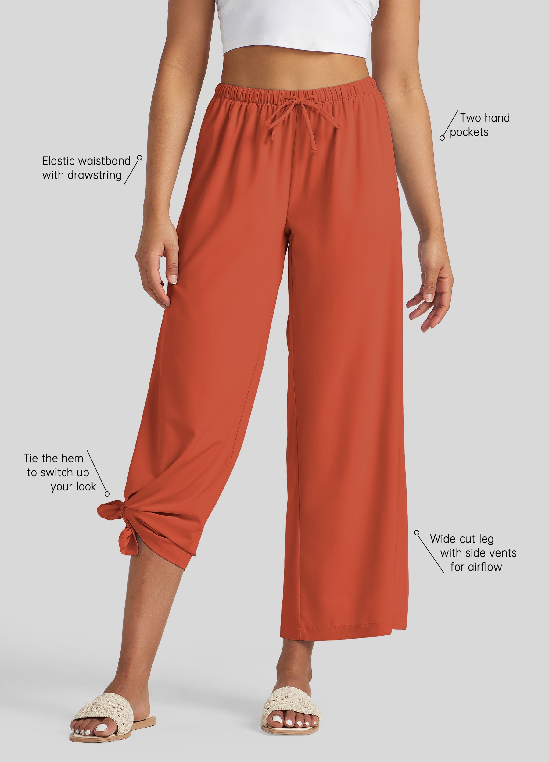 Willit Women's Wide-Leg Cropped Pants