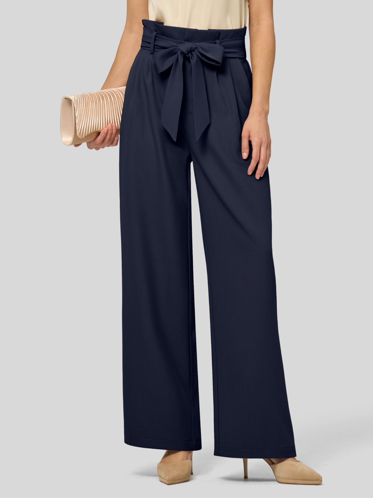 Women's Wide-Leg Tie Knot Pants 32 Inch