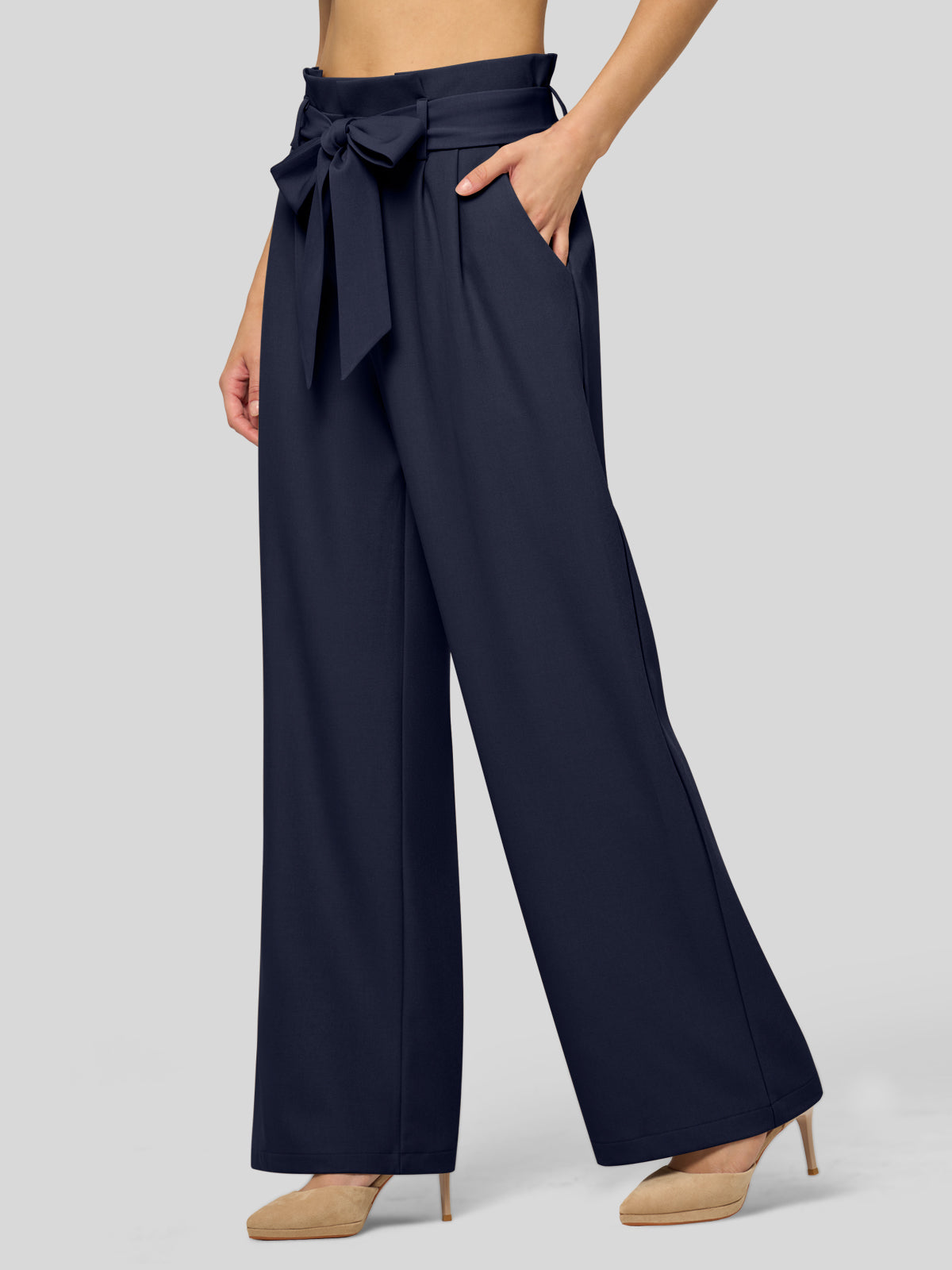 Women's Wide-Leg Tie Knot Pants 32 Inch