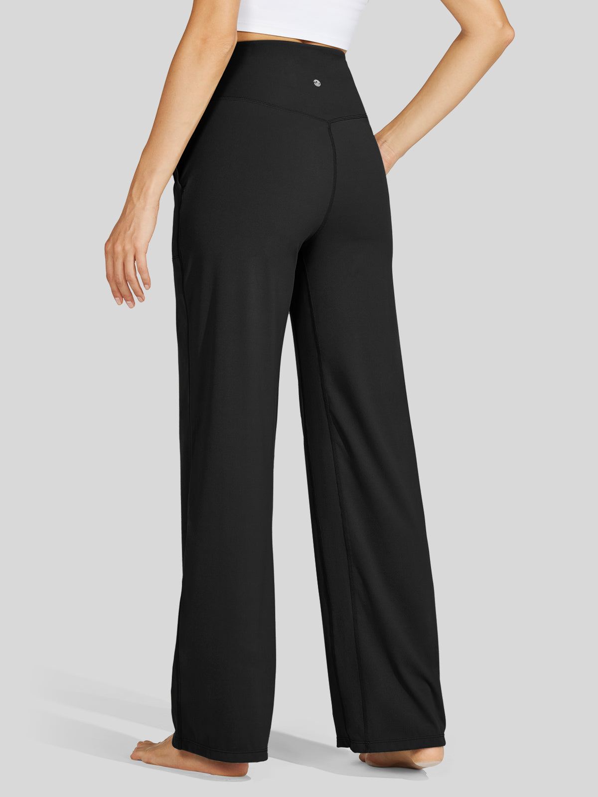 Willit Women's Wide-Leg Yoga Pants 30 Inseam in black