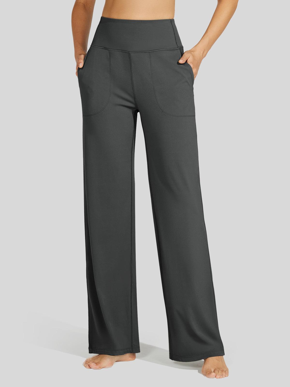 Willit Women's Wide-Leg Yoga Pants 30 Inseam in gray