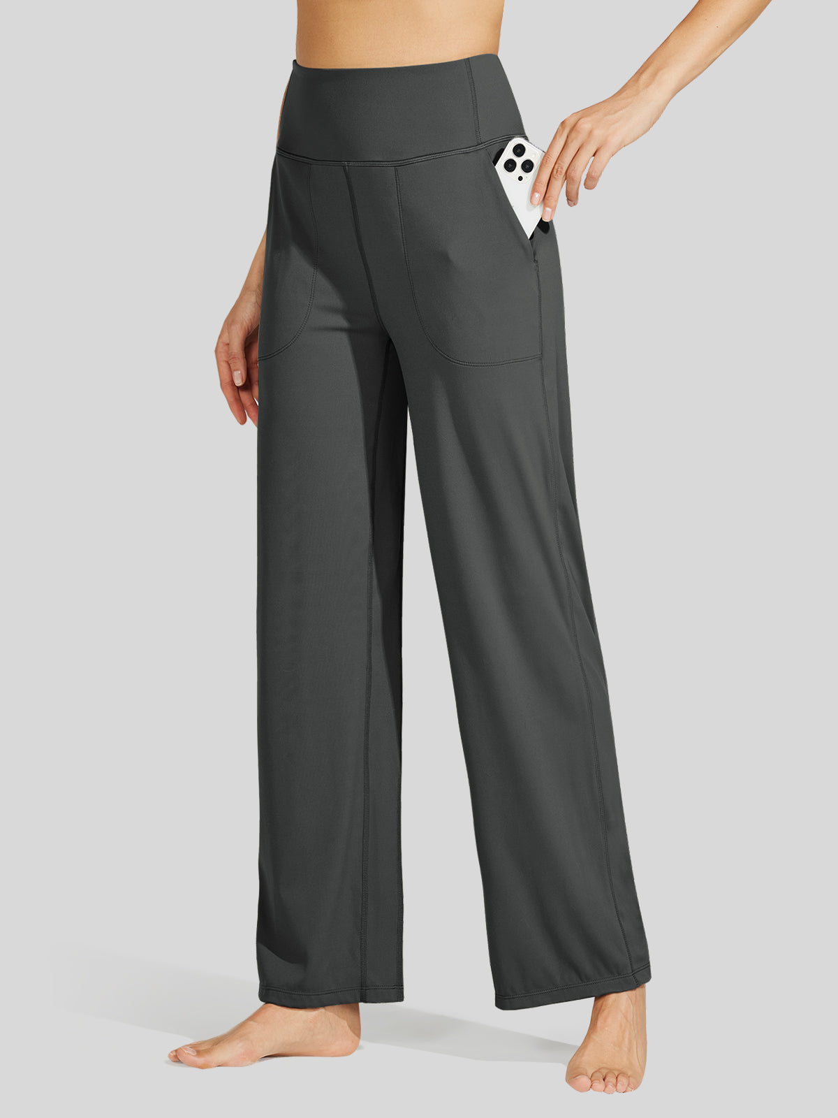 Willit Women's Wide-Leg Yoga Pants 28 Inseam in gray