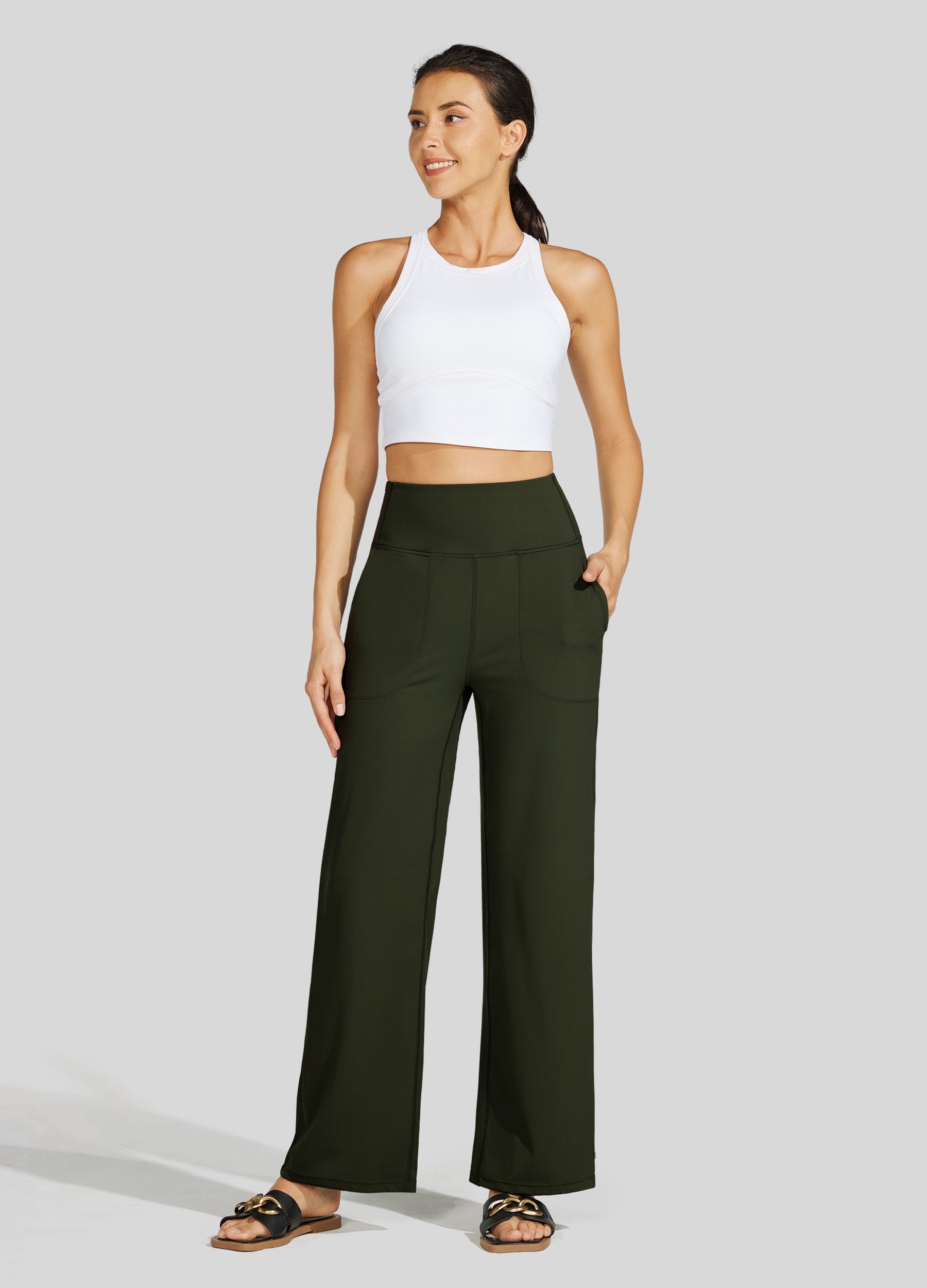 ☆23SS☆【INSTANTFUNK】☆Out-waist wide-leg pant.s☆関税込☆ Wide Leg Cropped Pants: Slaycation Textured