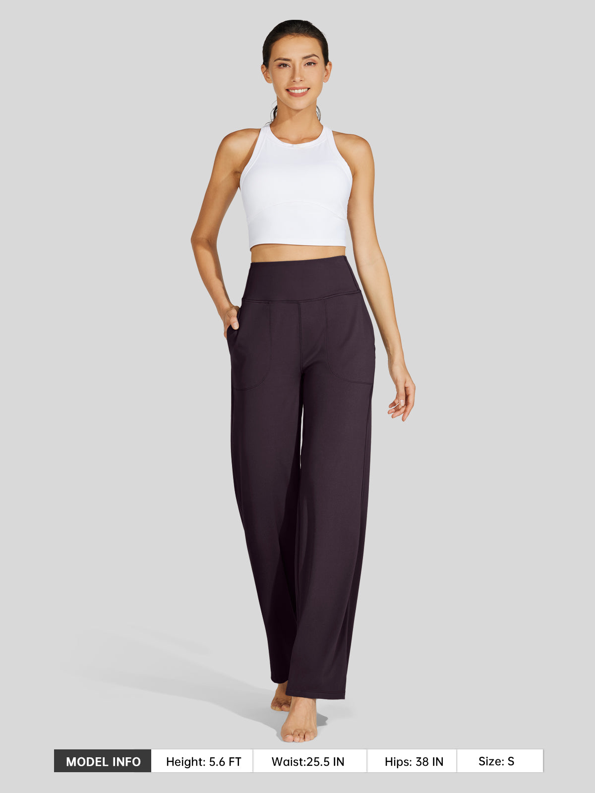 Willit Women's Wide-Leg Yoga Pants 30 Inseam in purple