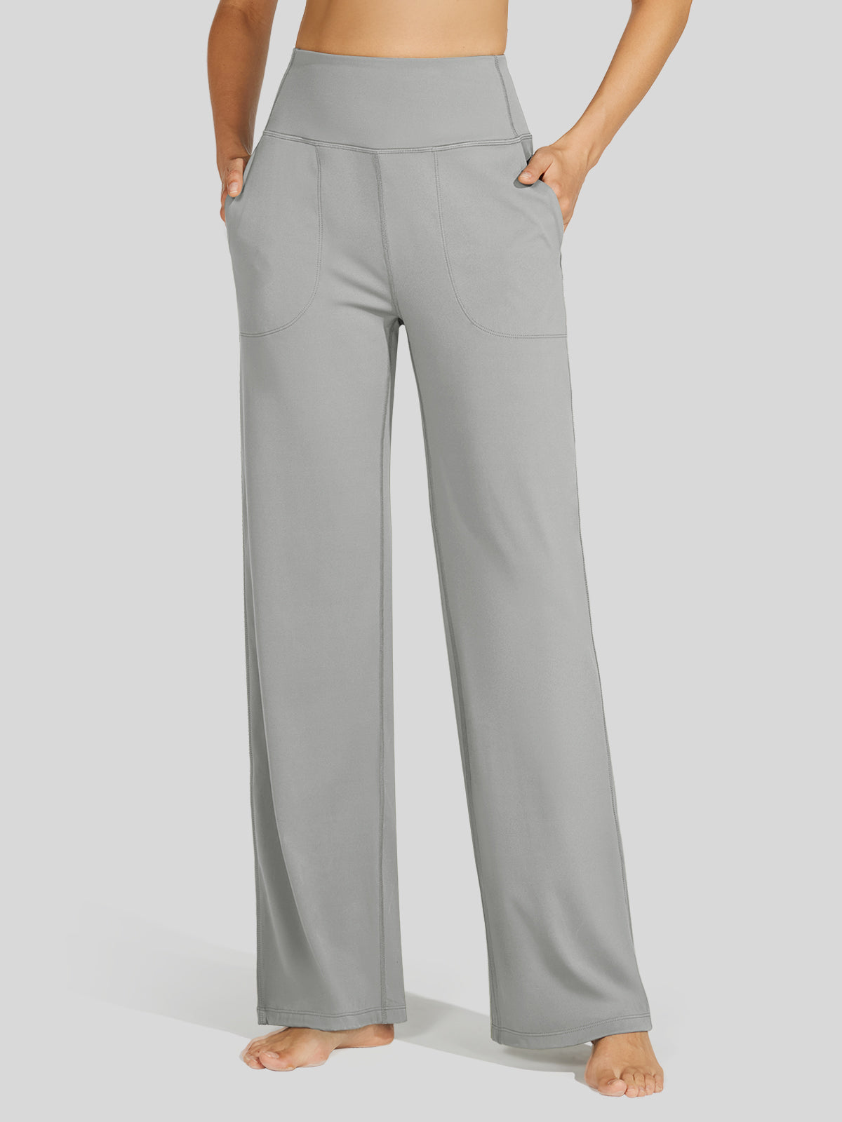 Willit Women's Wide-Leg Yoga Pants 30 Inseam in gray
