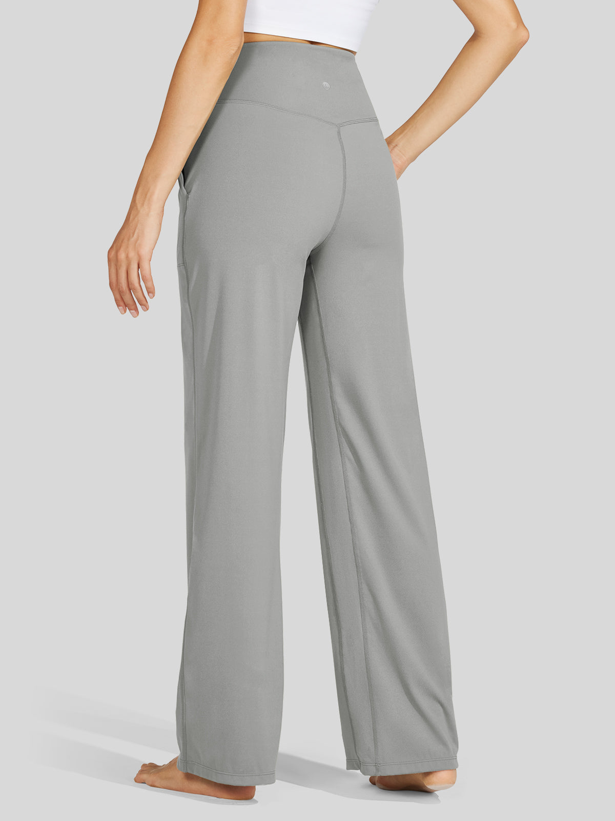 Willit Women's Wide-Leg Yoga Pants 30 Inseam in gray