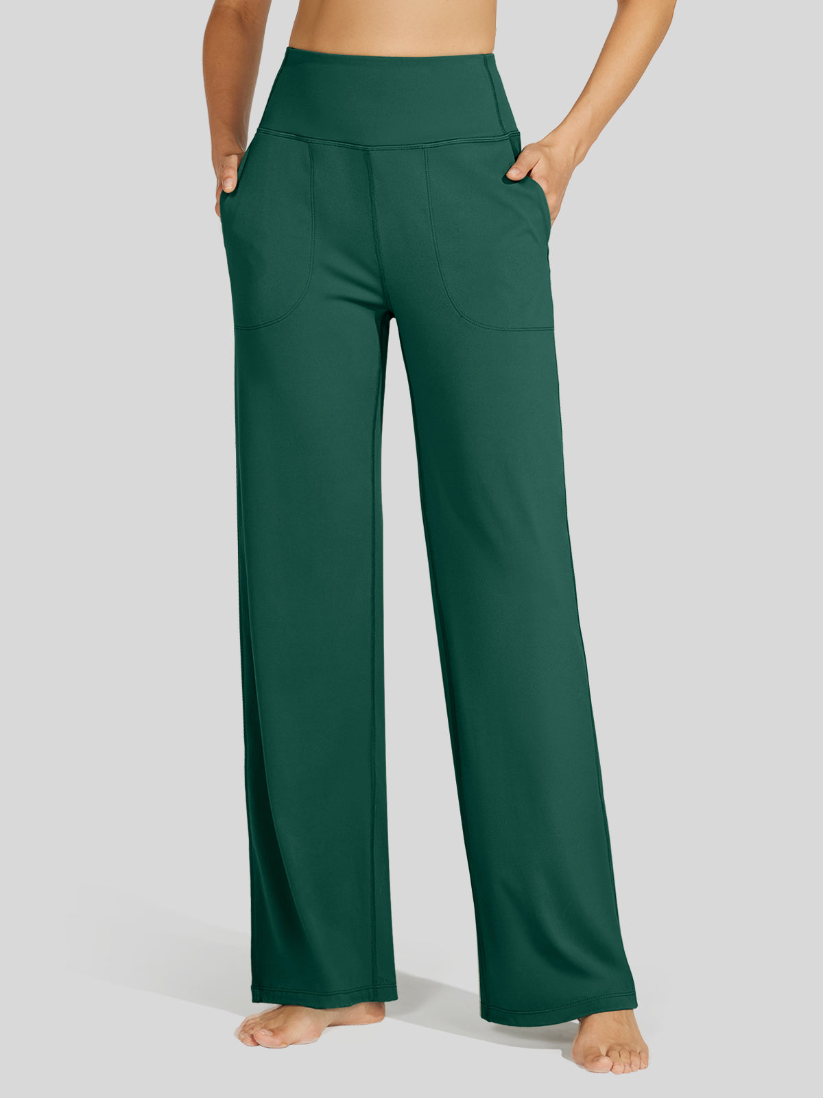 Willit Women's Wide-Leg Yoga Pants 30 Inseam in green