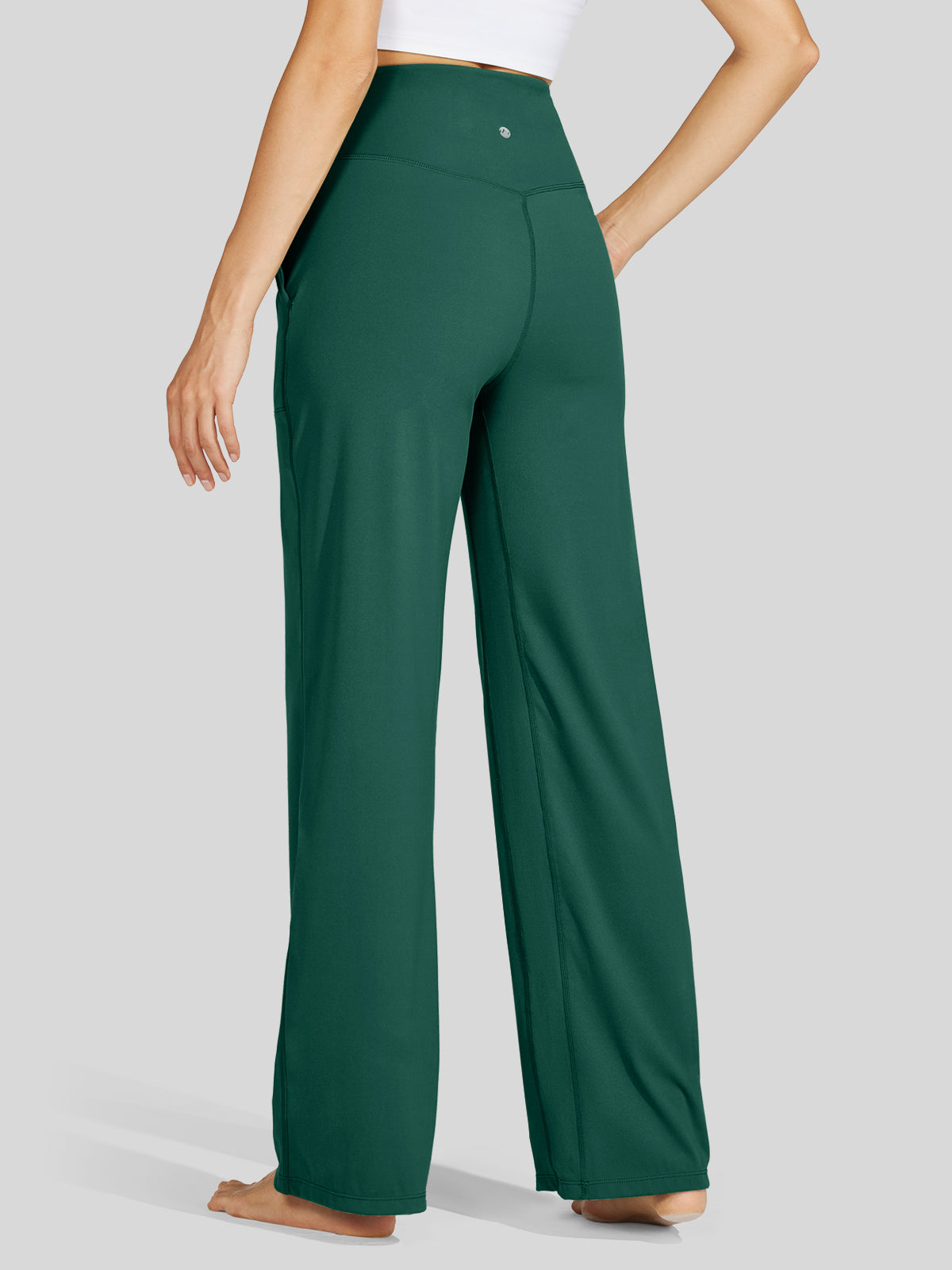 Willit Women's Wide-Leg Yoga Pants 30 Inseam in green