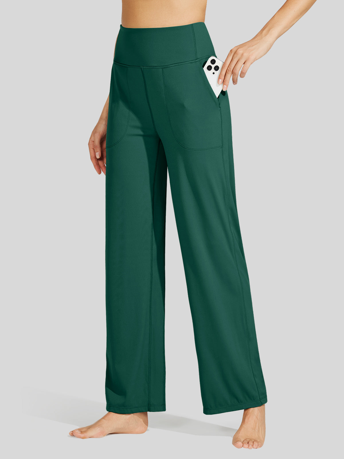Willit Women's Wide-Leg Yoga Pants 30 Inseam in green