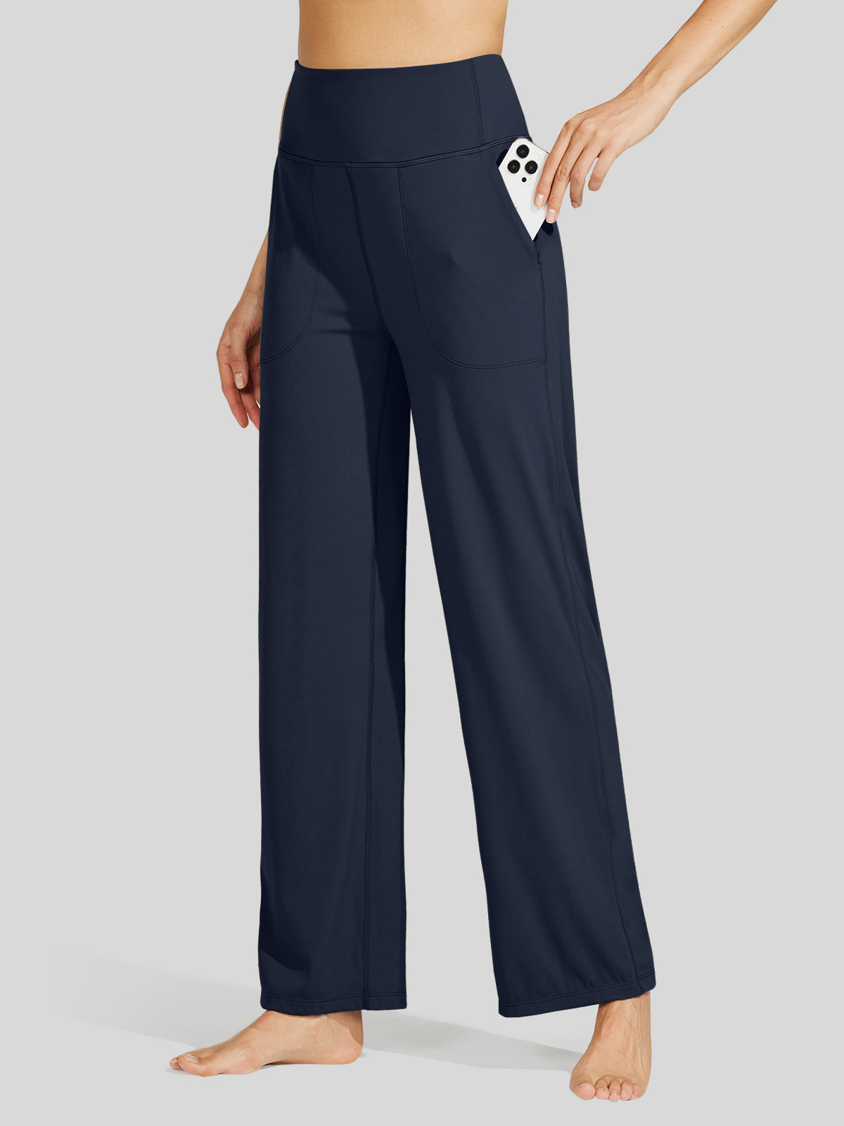 Willit Women's Wide-Leg Yoga Pants 30 Inseam in navy