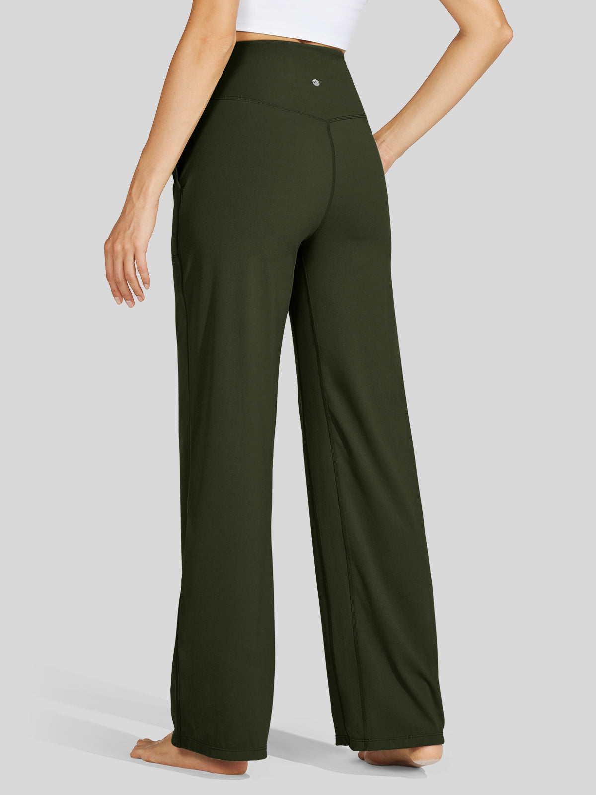 Willit Women's Wide-Leg Yoga Pants 28 Inseam in olive