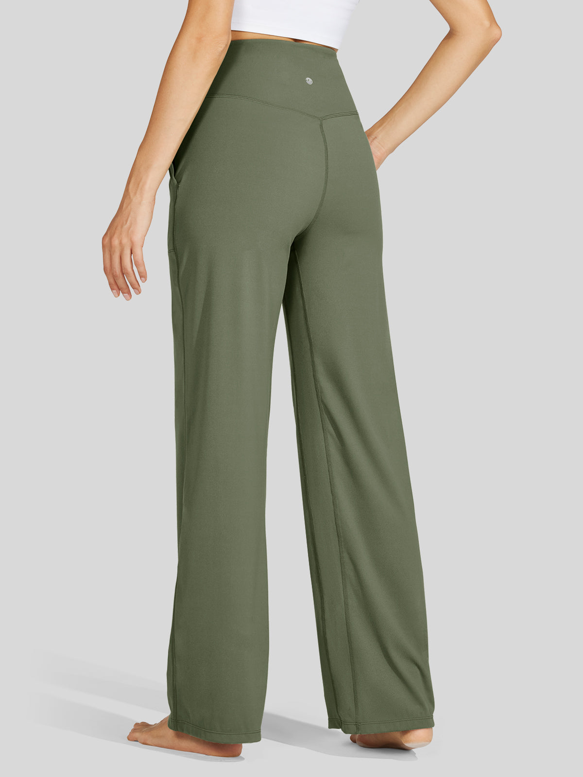 Willit Women's Wide-Leg Yoga Pants 30 Inseam in green