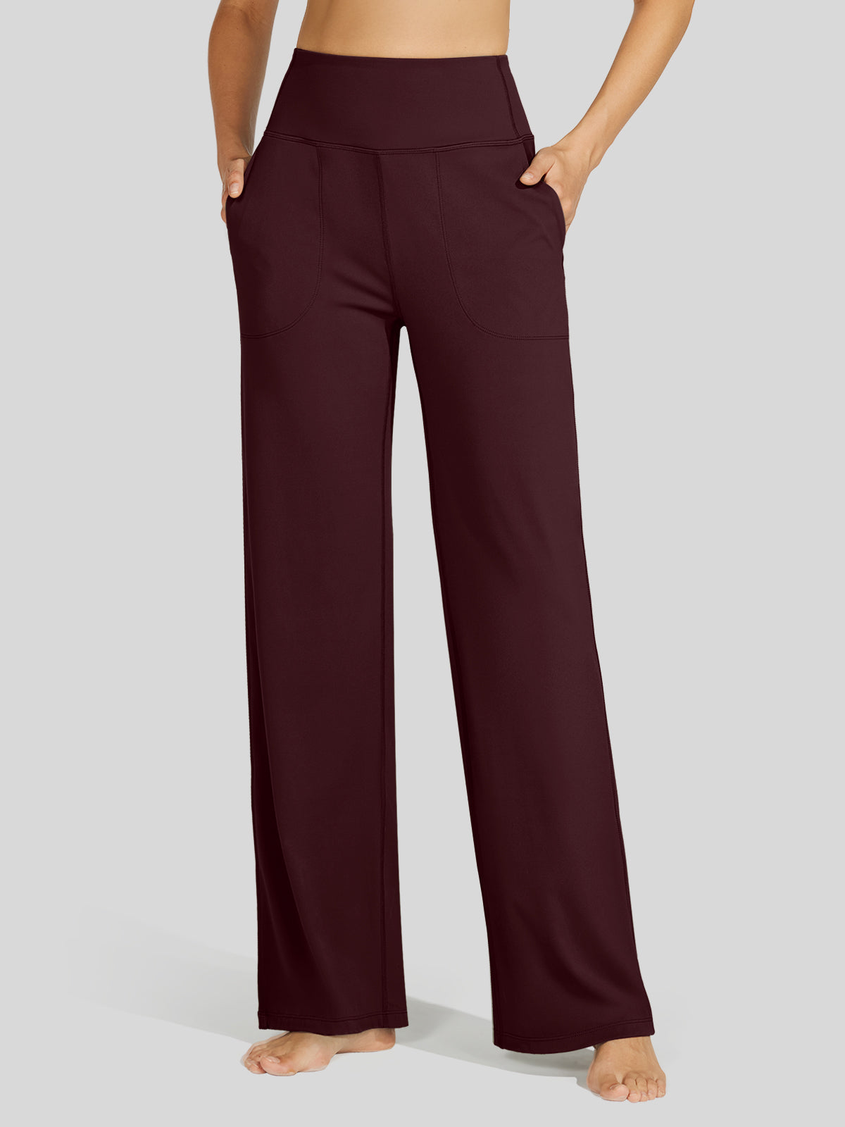 Willit Women's Wide-Leg Yoga Pants 30 Inseam in red