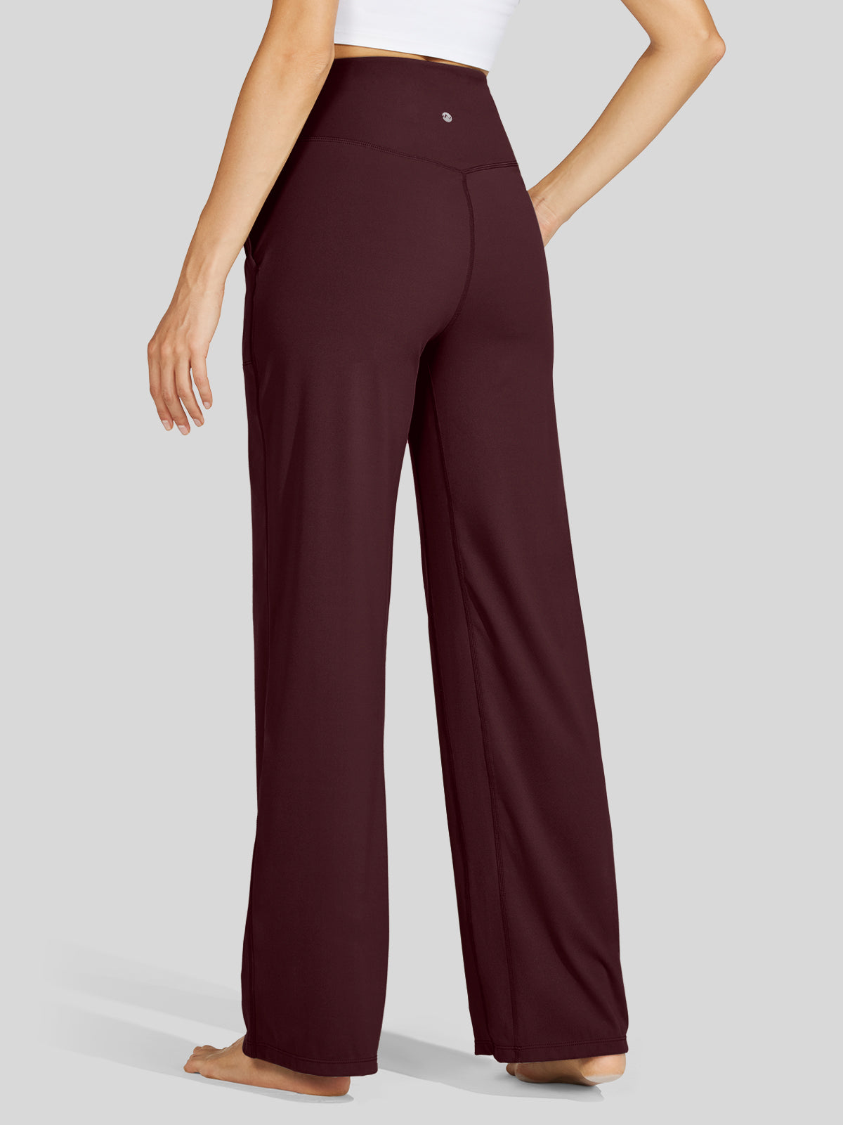 Willit Women's Wide-Leg Yoga Pants 28 Inseam in red