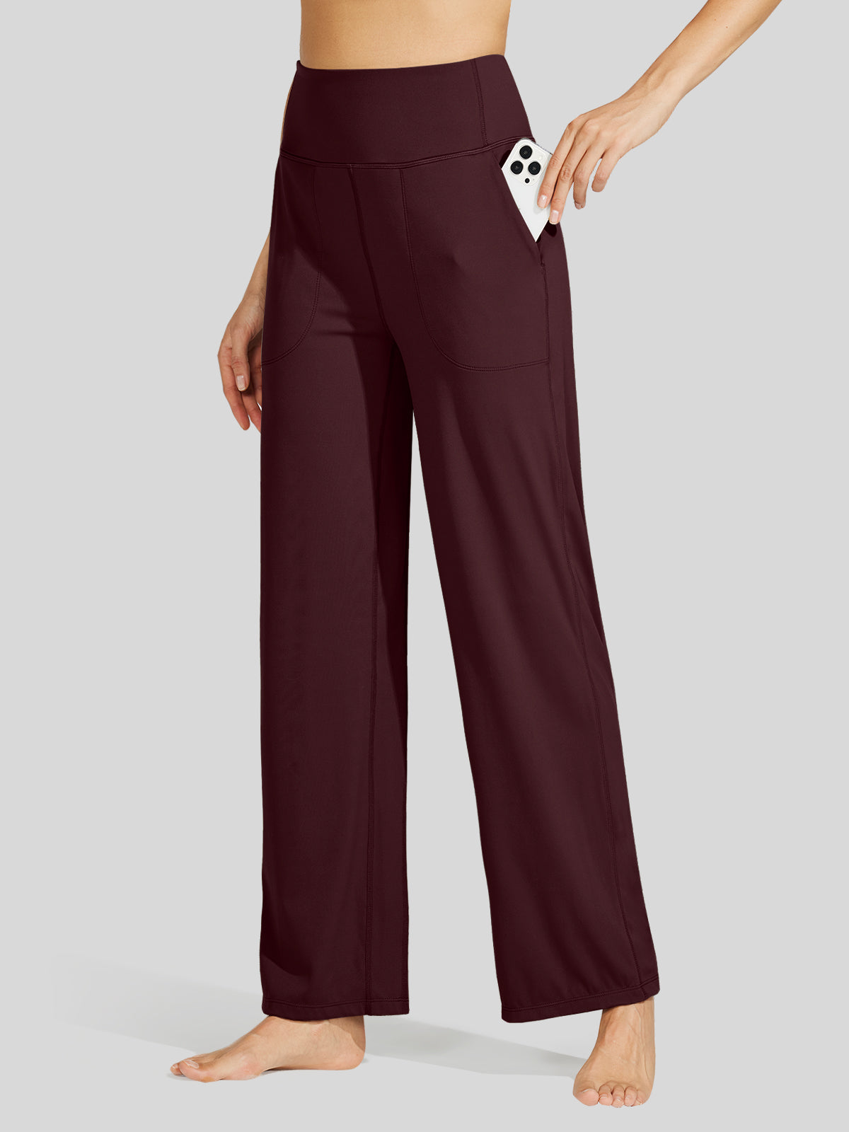 Willit Women's Wide-Leg Yoga Pants 30 Inseam in red