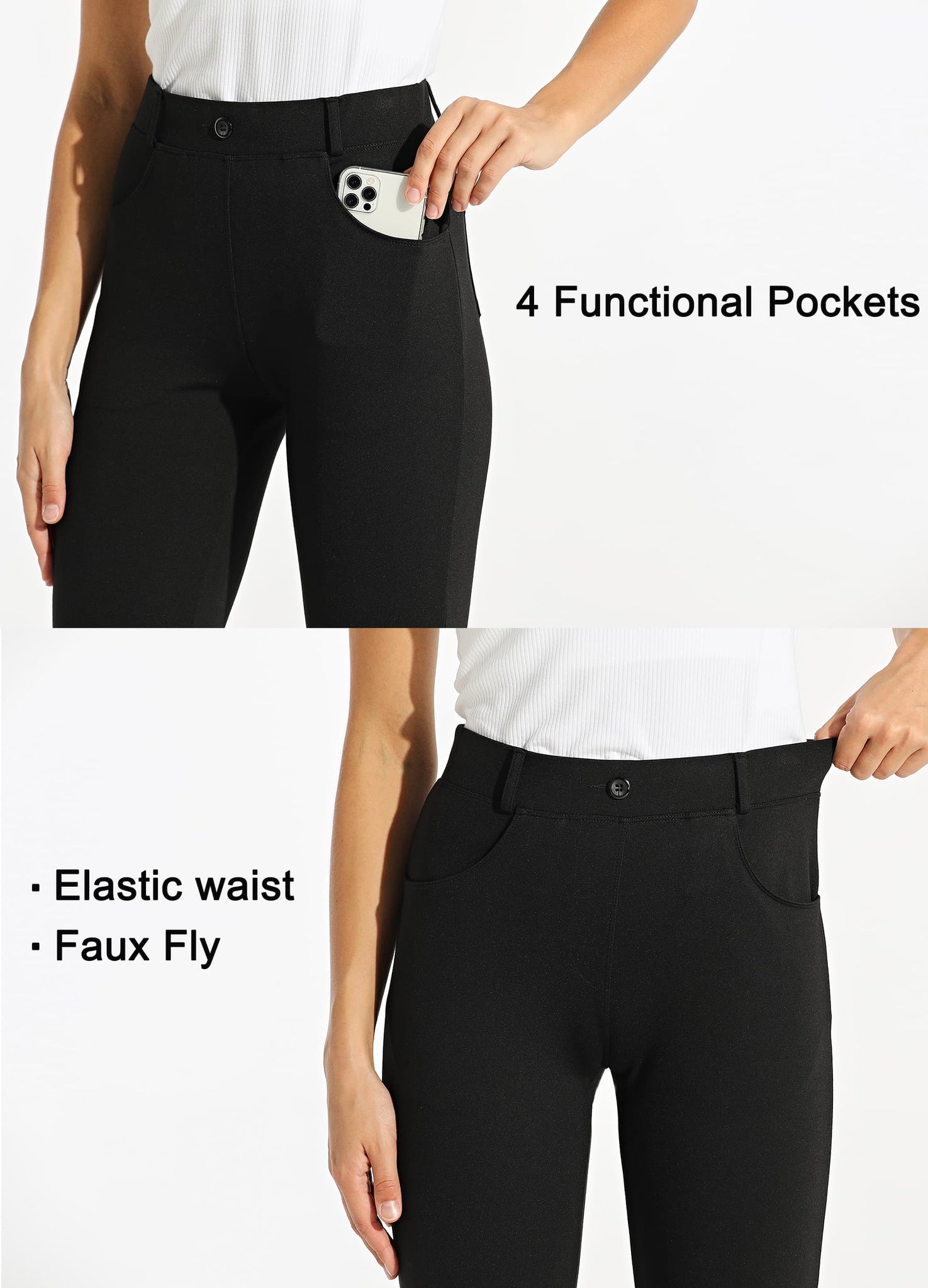 Women's Yoga Dress Pants Bootcut_Tall_Length_Black6