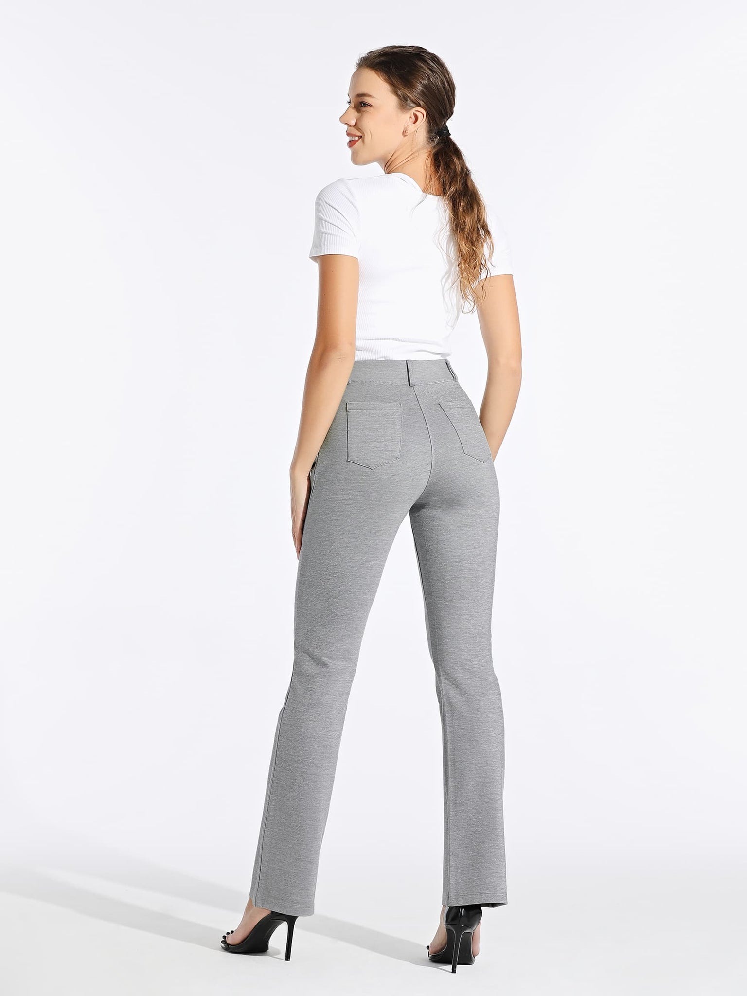 Women's Yoga Dress Pants Bootcut_Tall_Length_LightCharcoal4