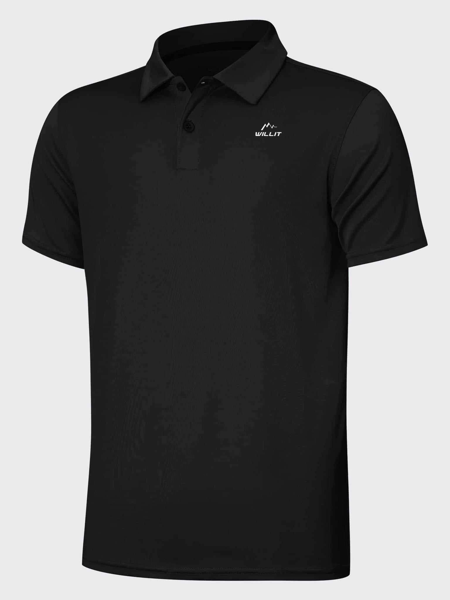 Youth Golf Polo Sun Shirts_Black_laydown1