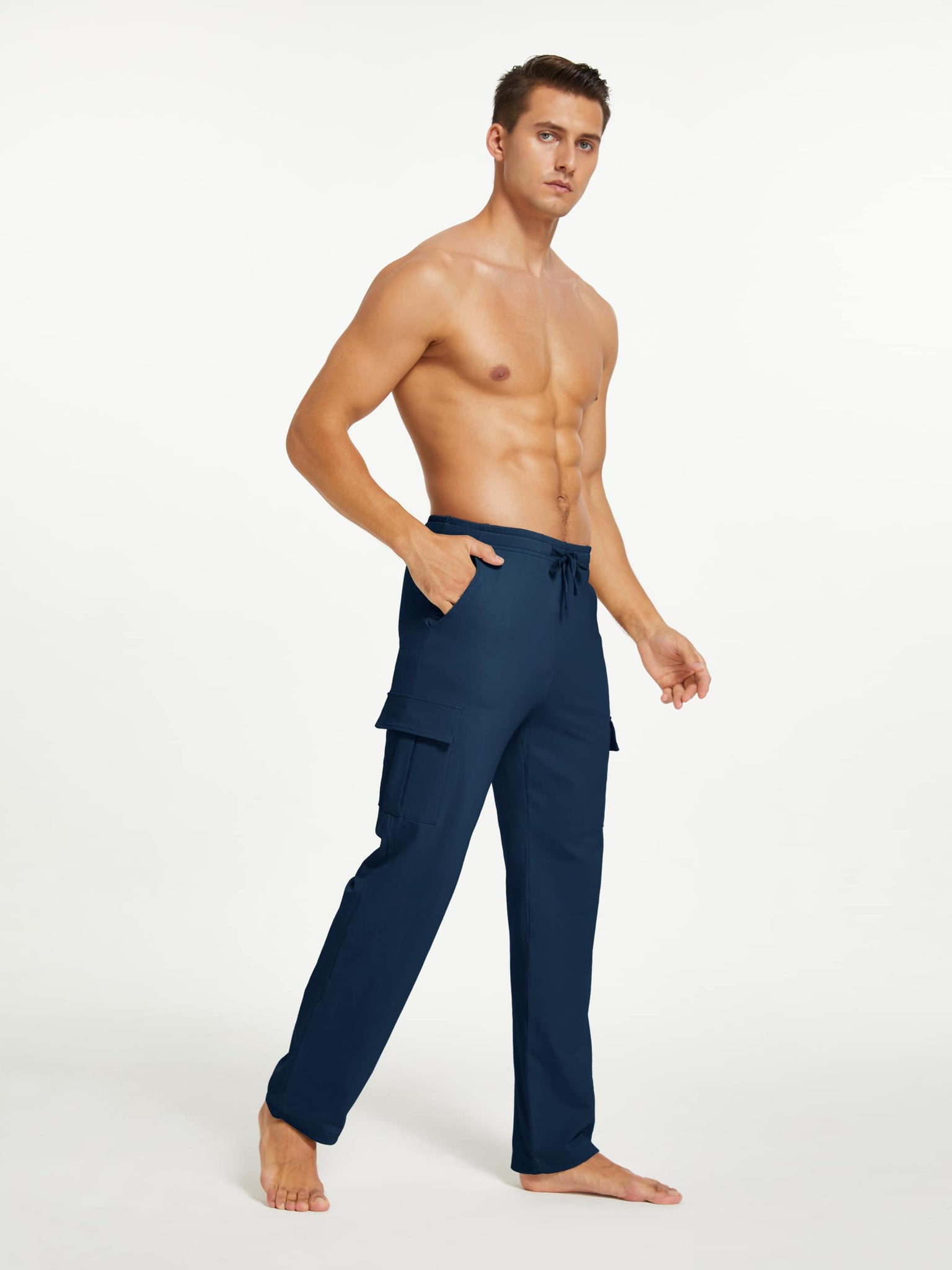 Willit Men's Cotton Yoga Sweatpants_Navy2