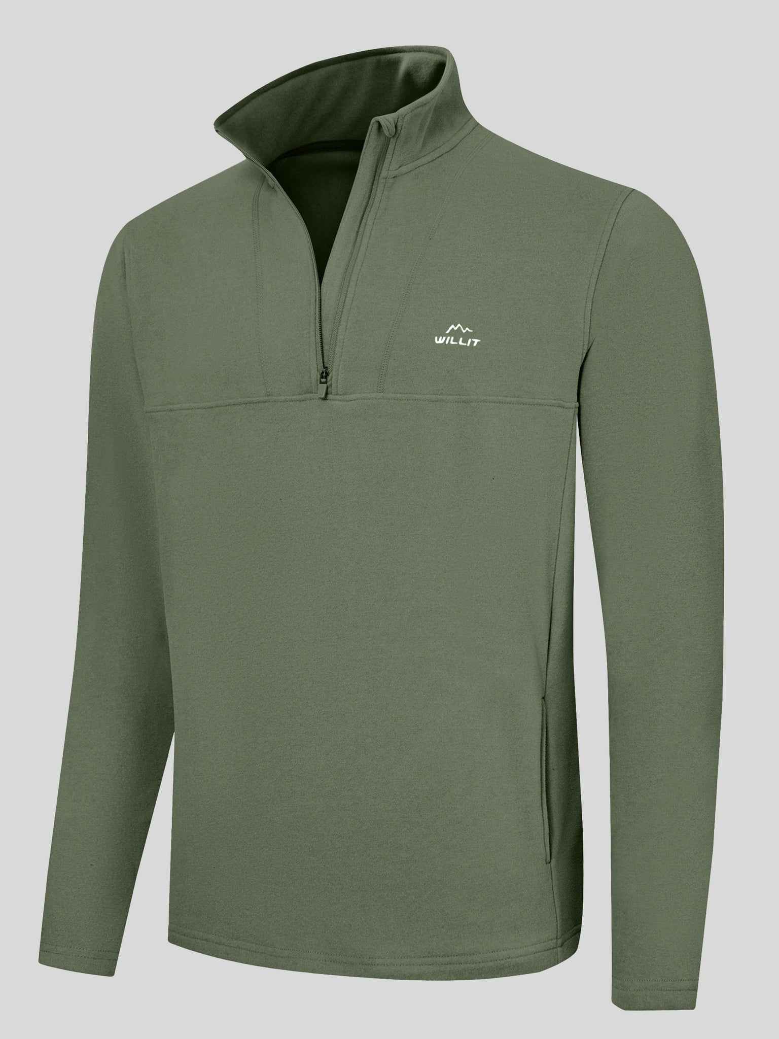 Men's Fleece Pullover Quarter Zip with Pockets