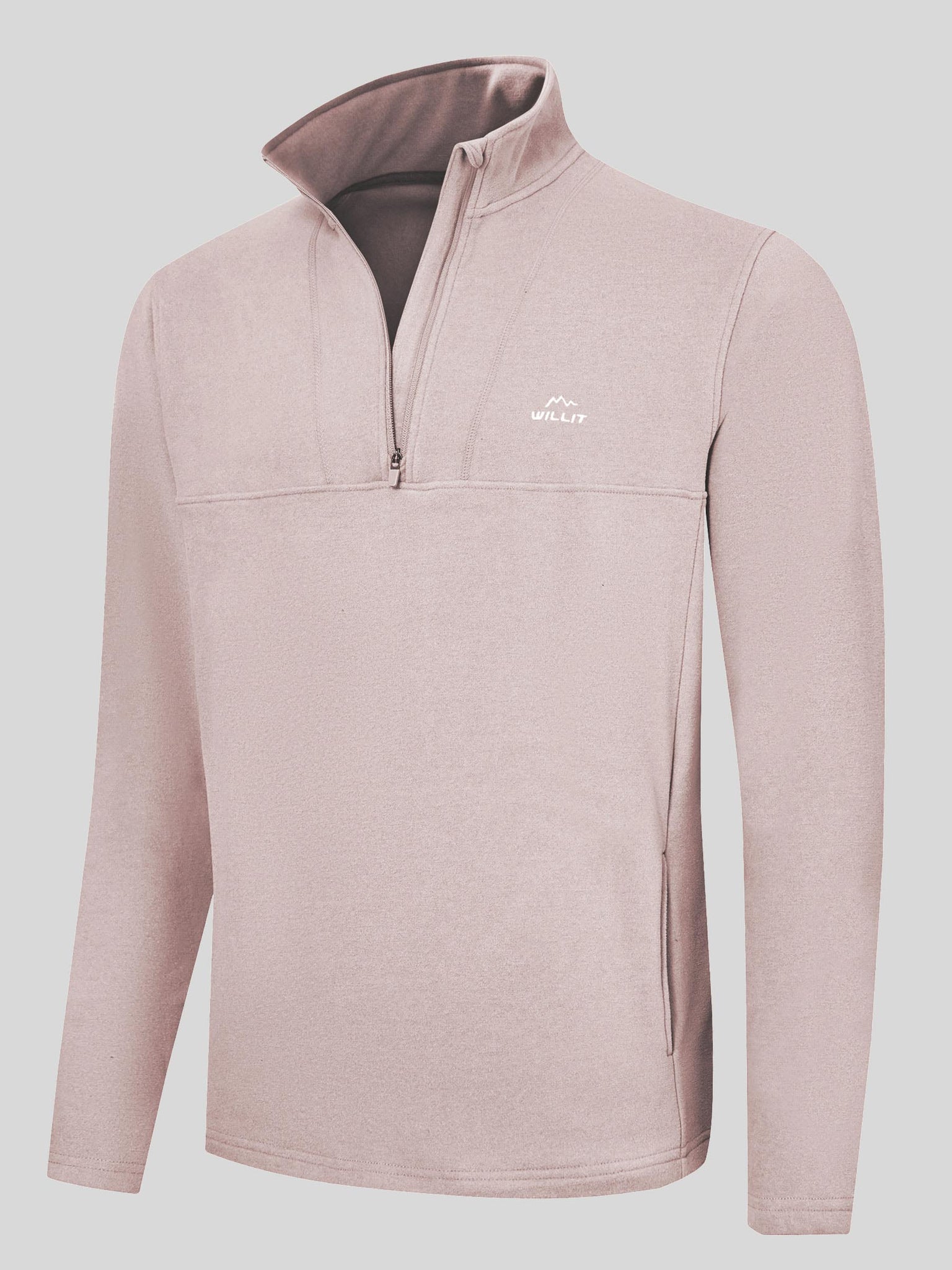 Men's Fleece Pullover Quarter Zip with Pockets