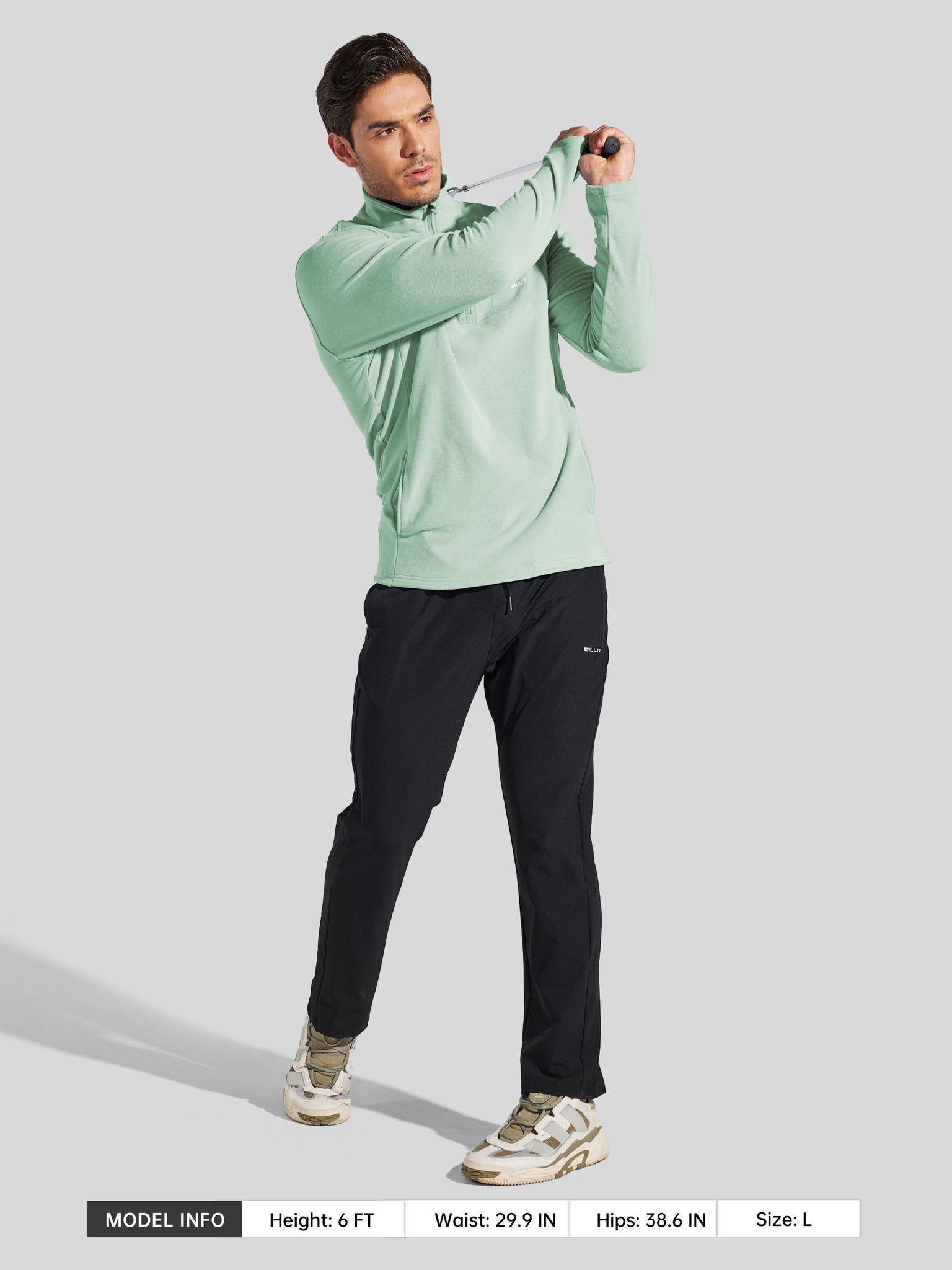 Men's Fleece Pullover Quarter Zip with Pockets