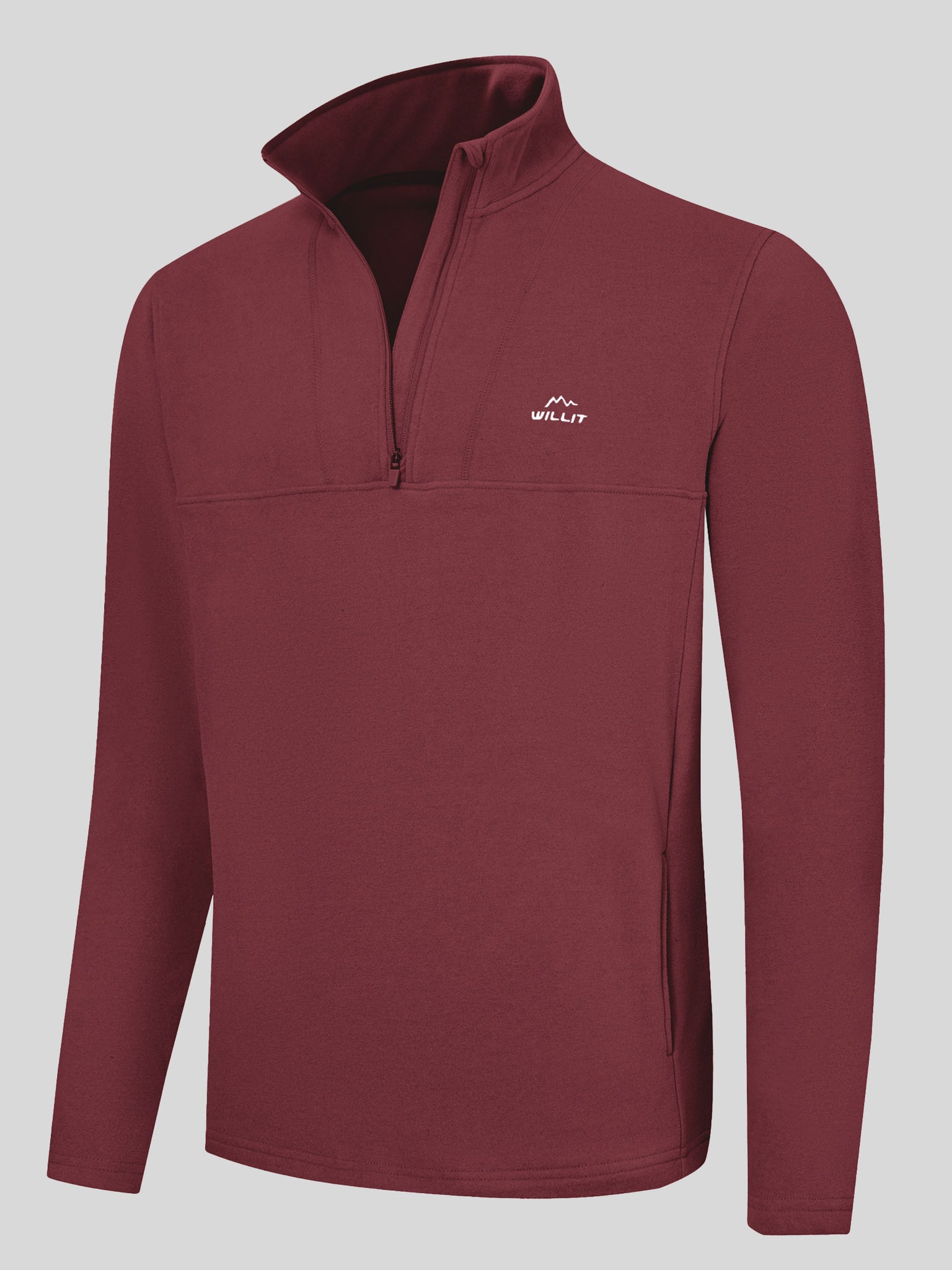 Men's Fleece Pullover Quarter Zip with Pockets