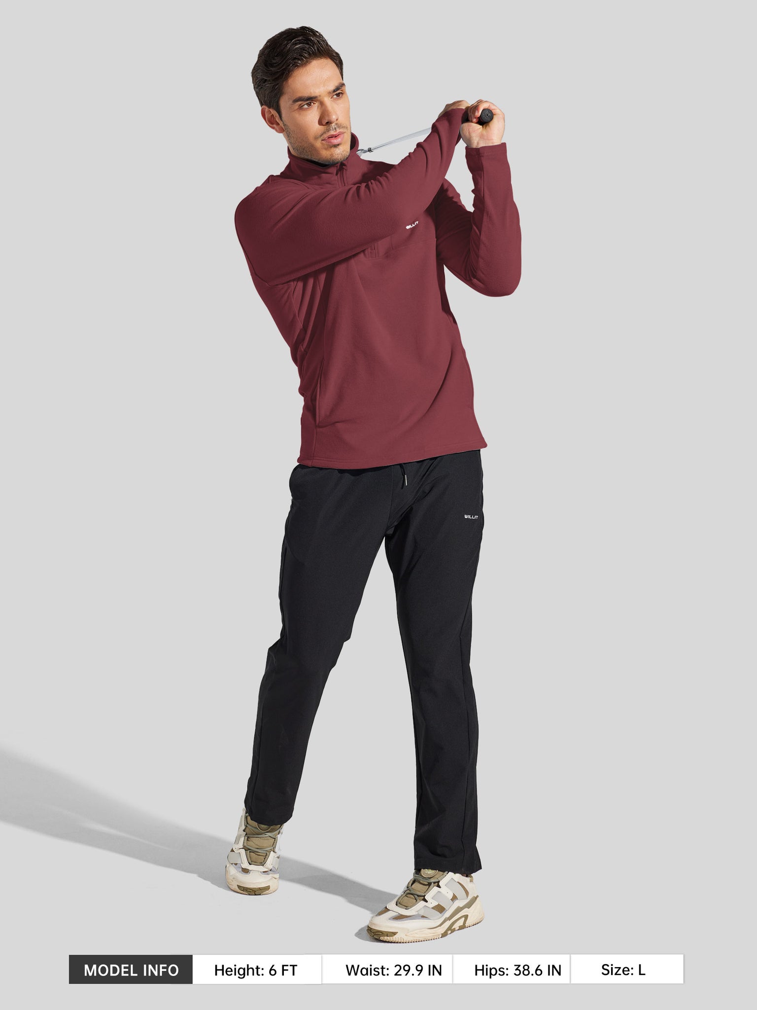 Men's Fleece Pullover Quarter Zip with Pockets