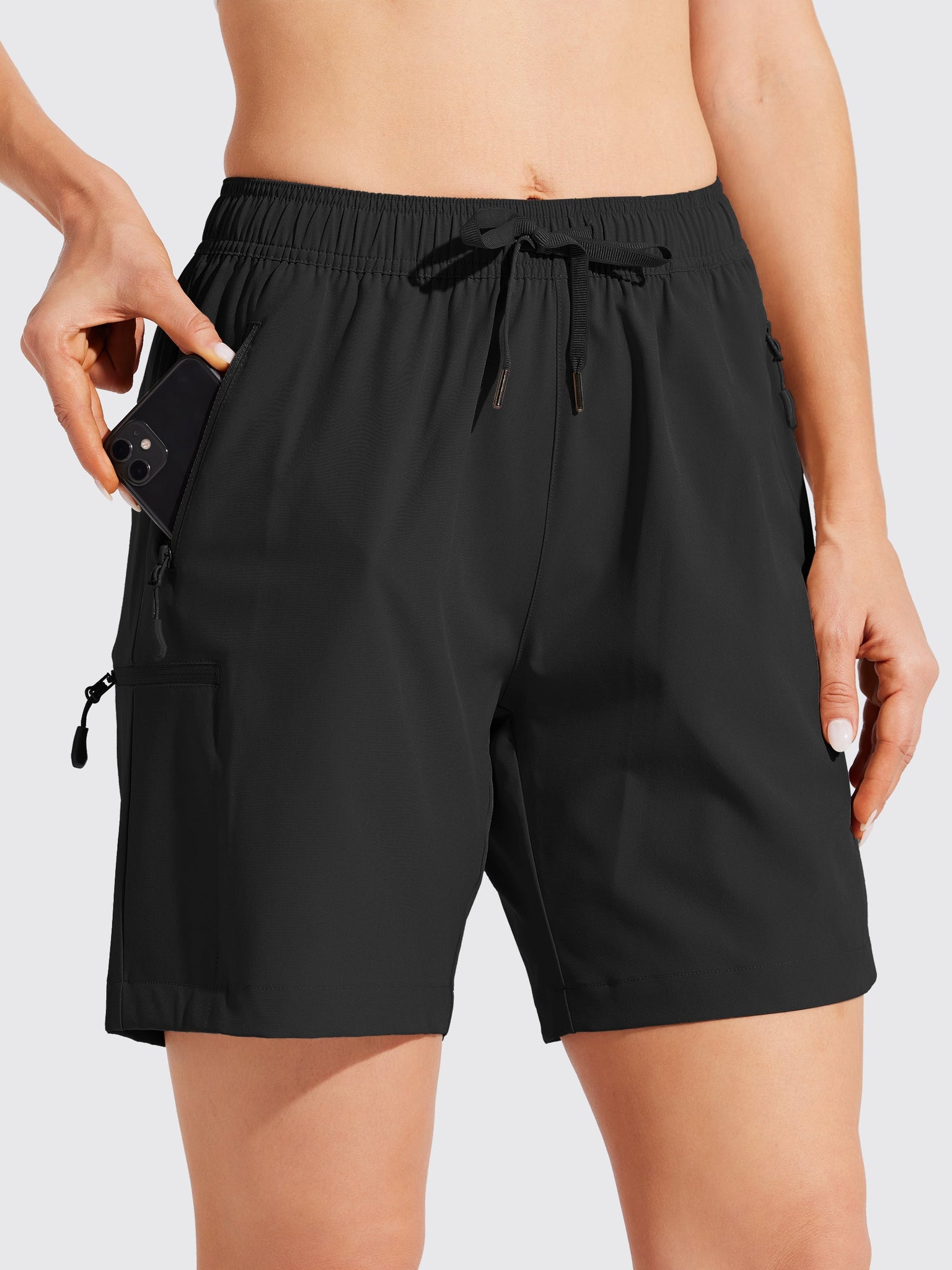 Women's Hiking Athletic Shorts_Black1