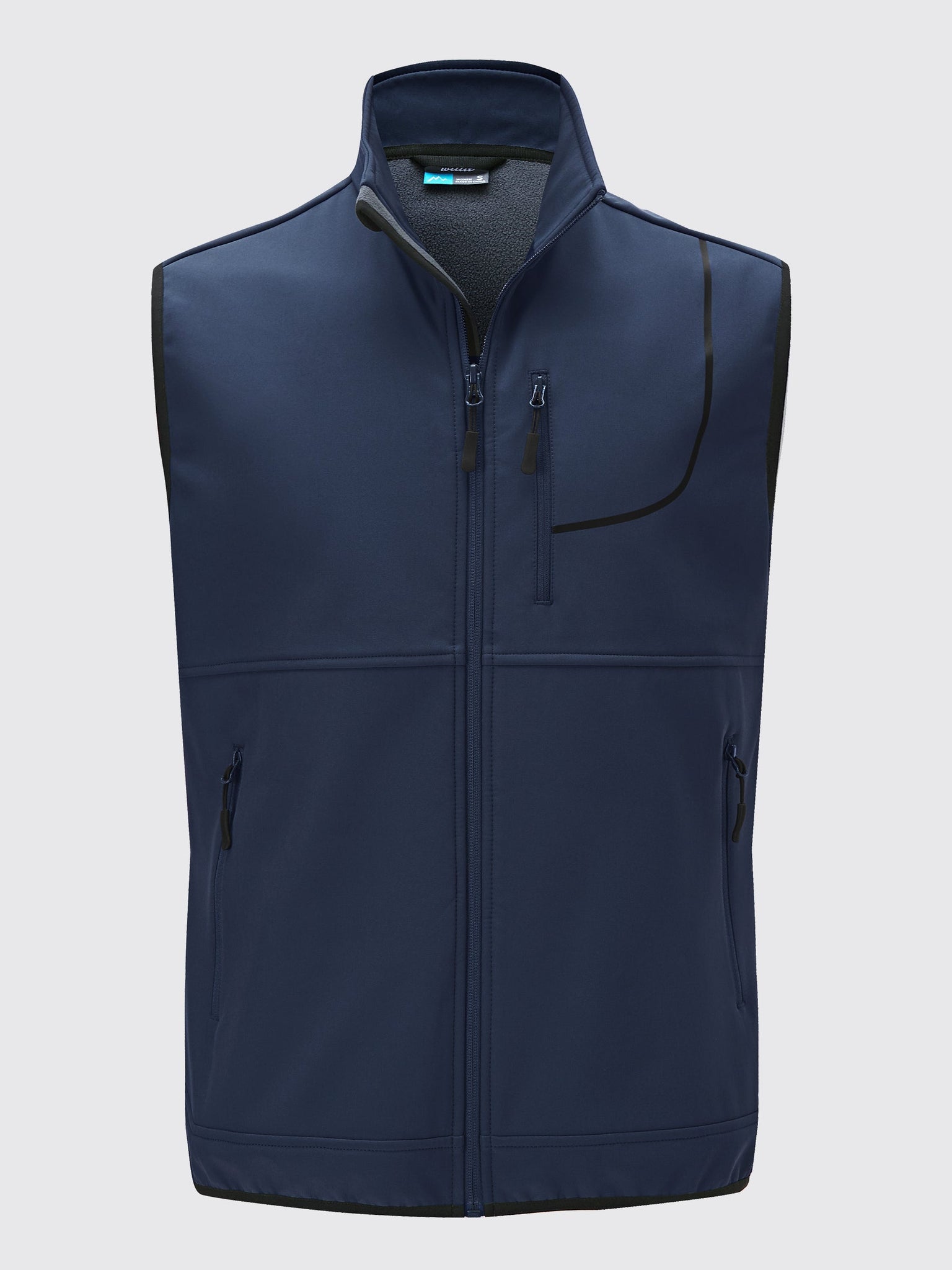 Willit Men's Softshell Vest Fleece Lined Outerwear_DarkBlue1