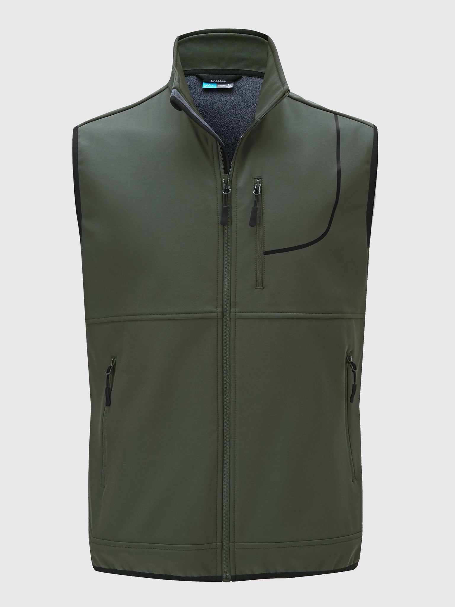Willit Men's Softshell Vest Fleece Lined Outerwear_Darkgreen1