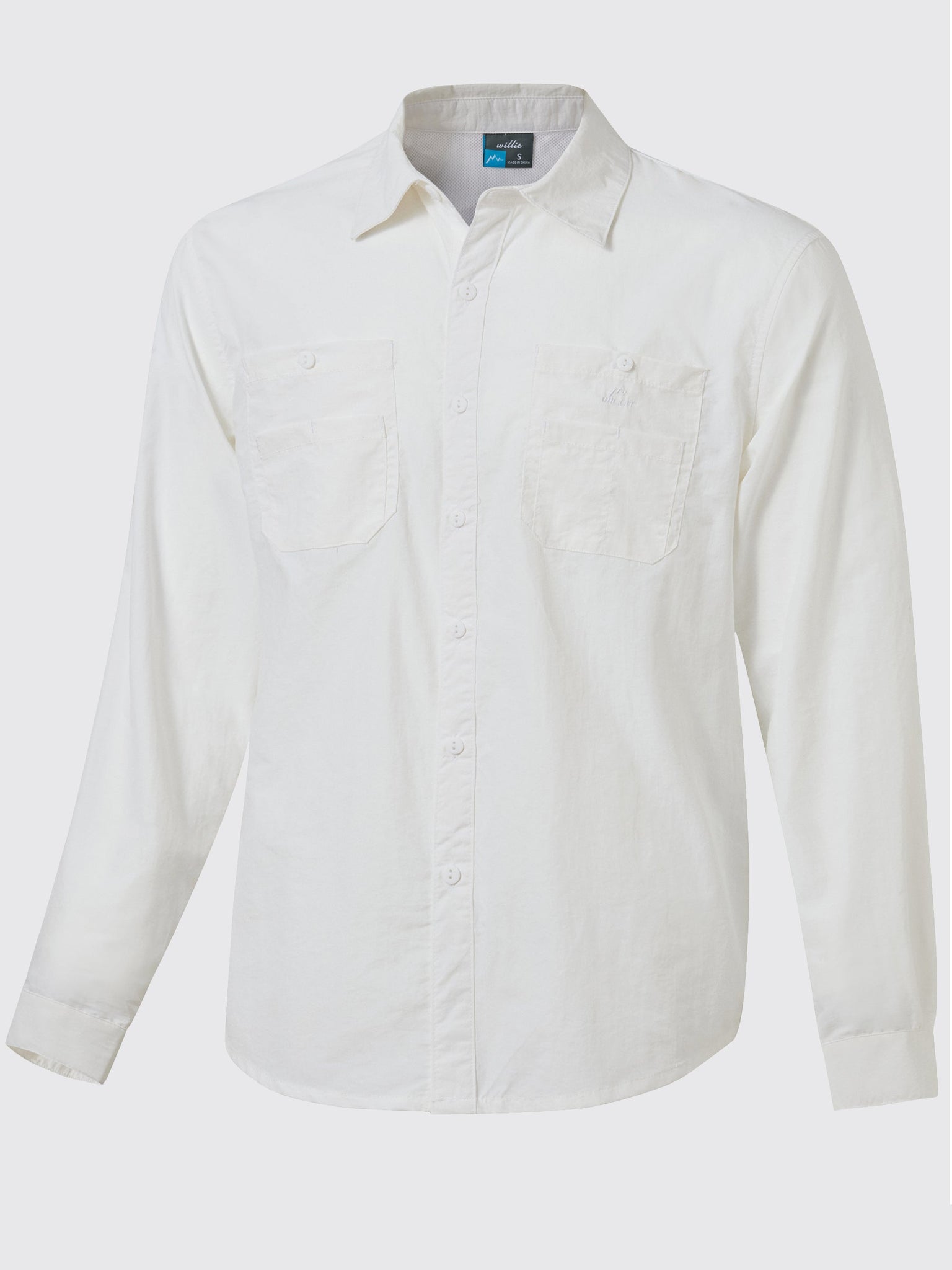 Men's Fishing Shirt Long Sleeve Hiking Shirts_White1