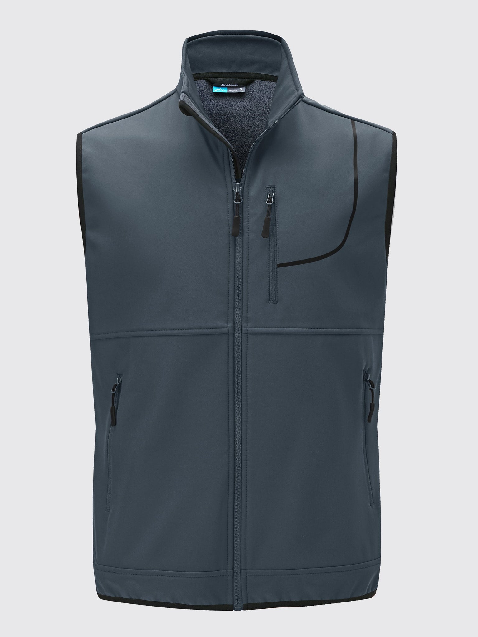 Willit Men's Softshell Vest Fleece Lined Outerwear_Deepgray1