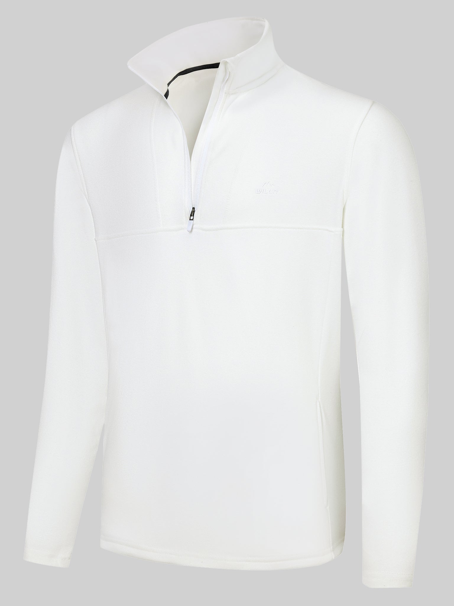 Men's Fleece Quarter Zip Pullover_White_model4