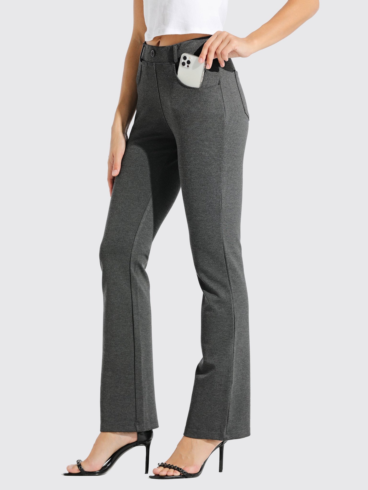 Khaki Twill Betabrand Dress Pant Yoga Pants - Boot Cut- Sz Lg