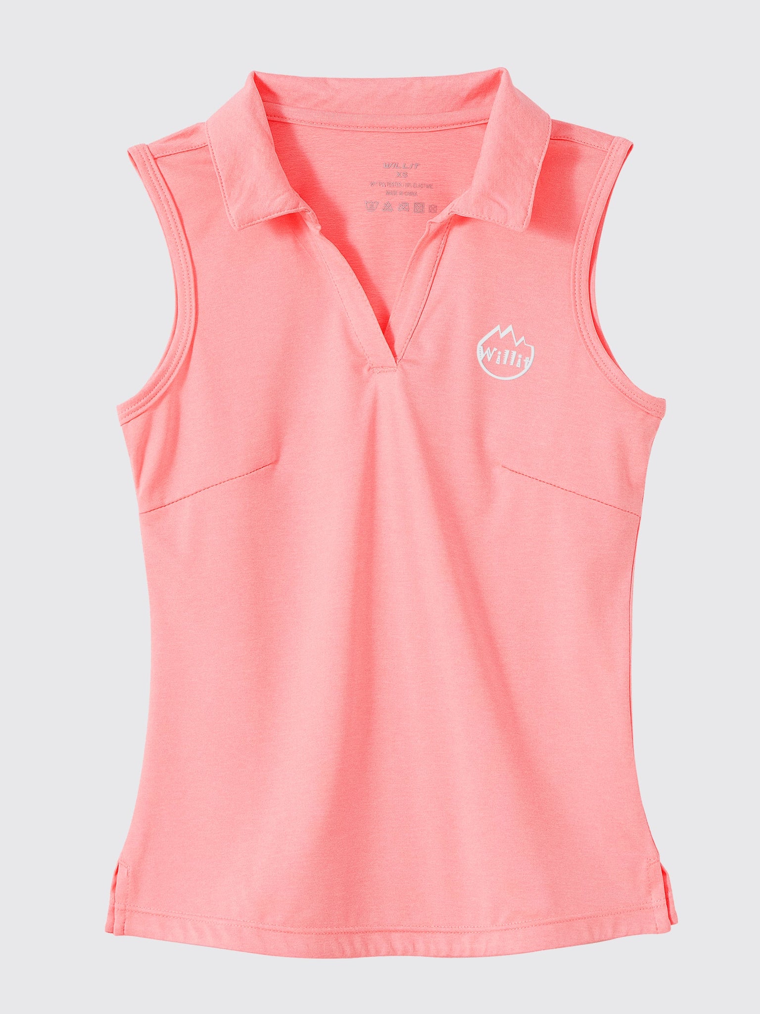 Willit Girls' Sleeveless Polo Shirts_Pink2