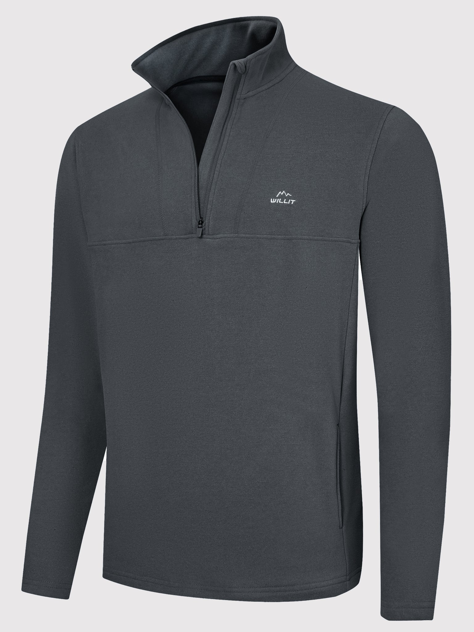 Men's Fleece Quarter Zip Pullover_Gray_model5