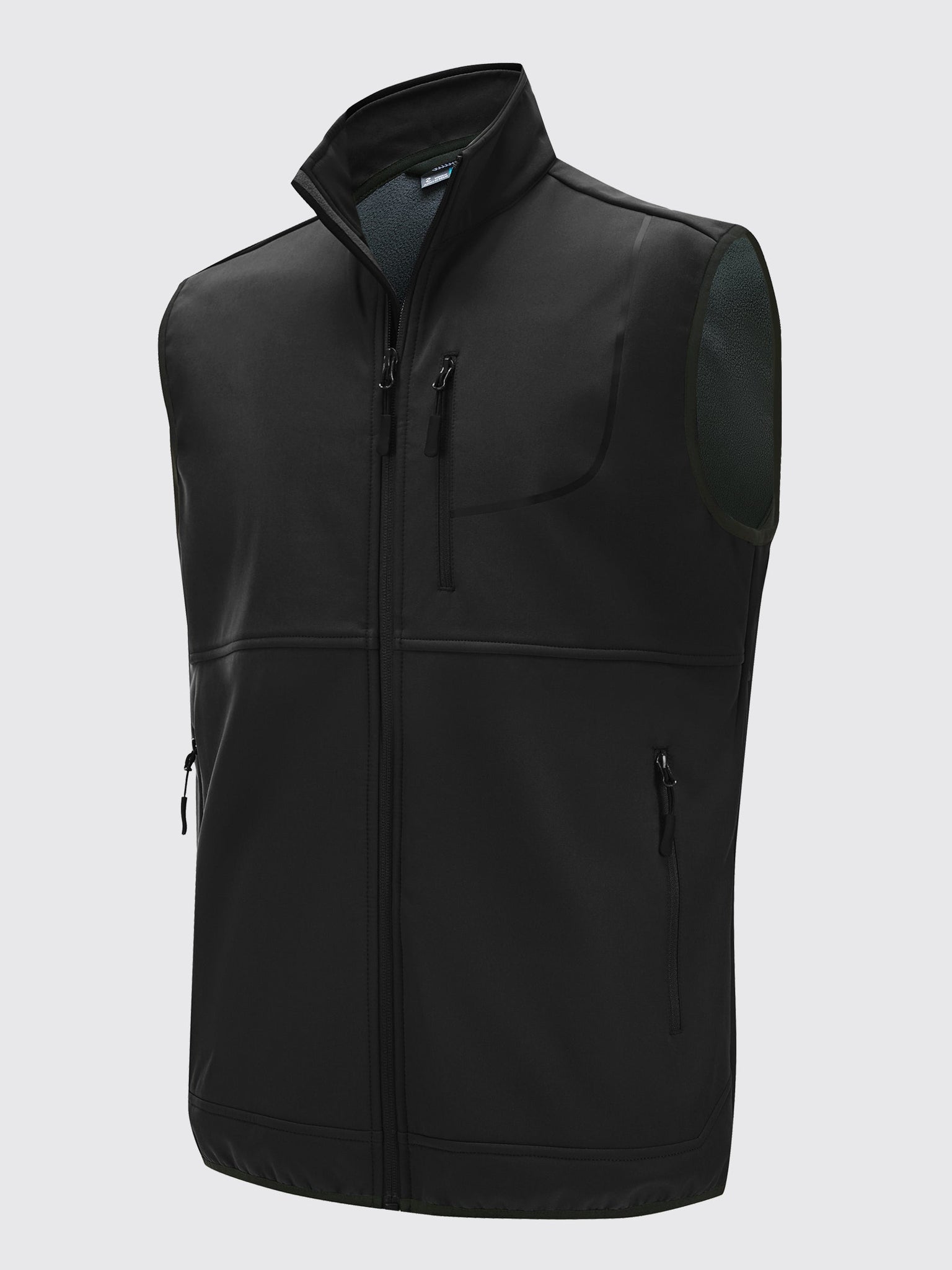 vWillit Men's Softshell Vest Fleece Lined Outerwear_Black2