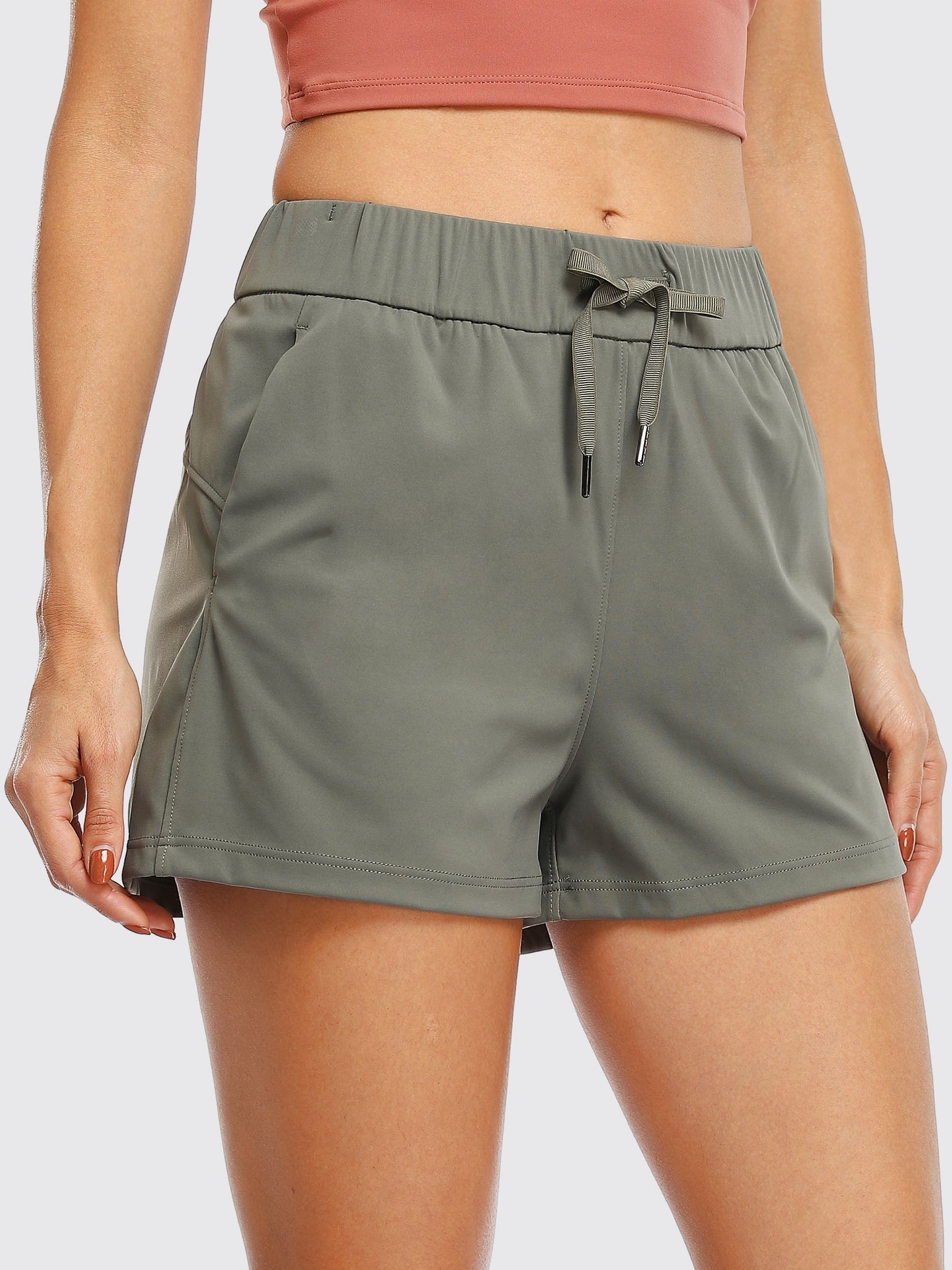 Willit Women's Summer 2.5 Inch Shorts_Olive Green3