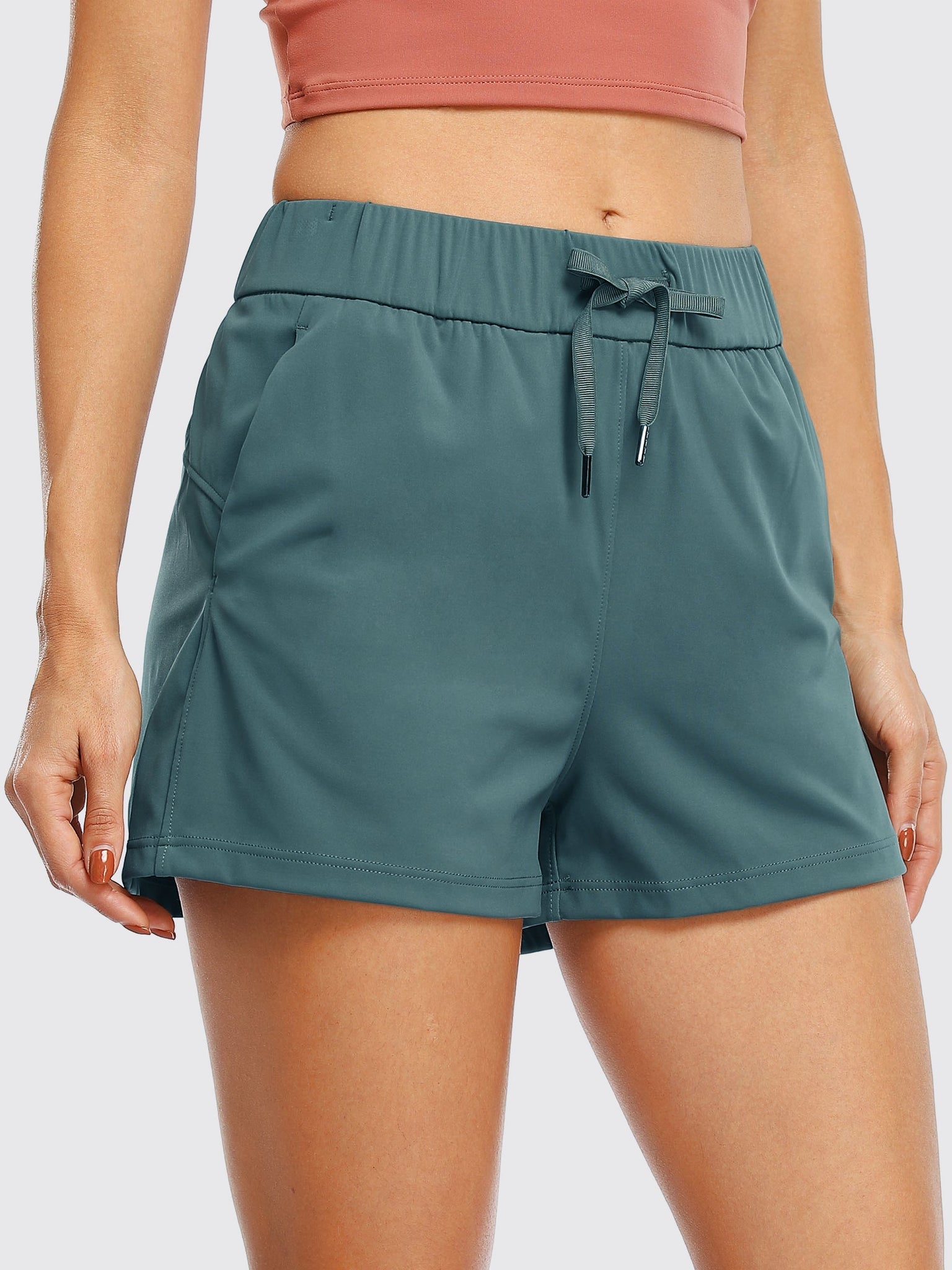 Willit Women's Summer 2.5 Inch Shorts_Mallard Green3