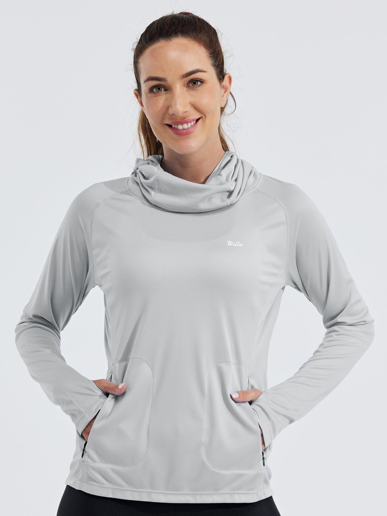 Women's Sun Protection Hoodie Long Sleeve with Face Mask Lightweight