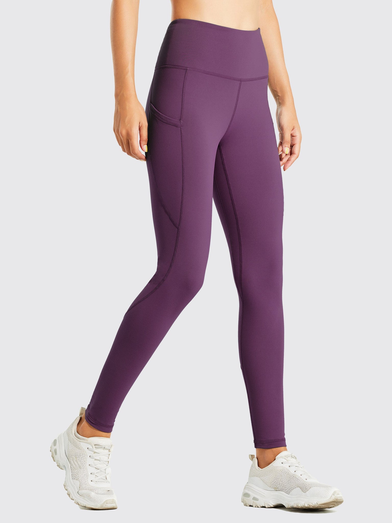 Women's Fleece Lined Leggings_Purple_model2