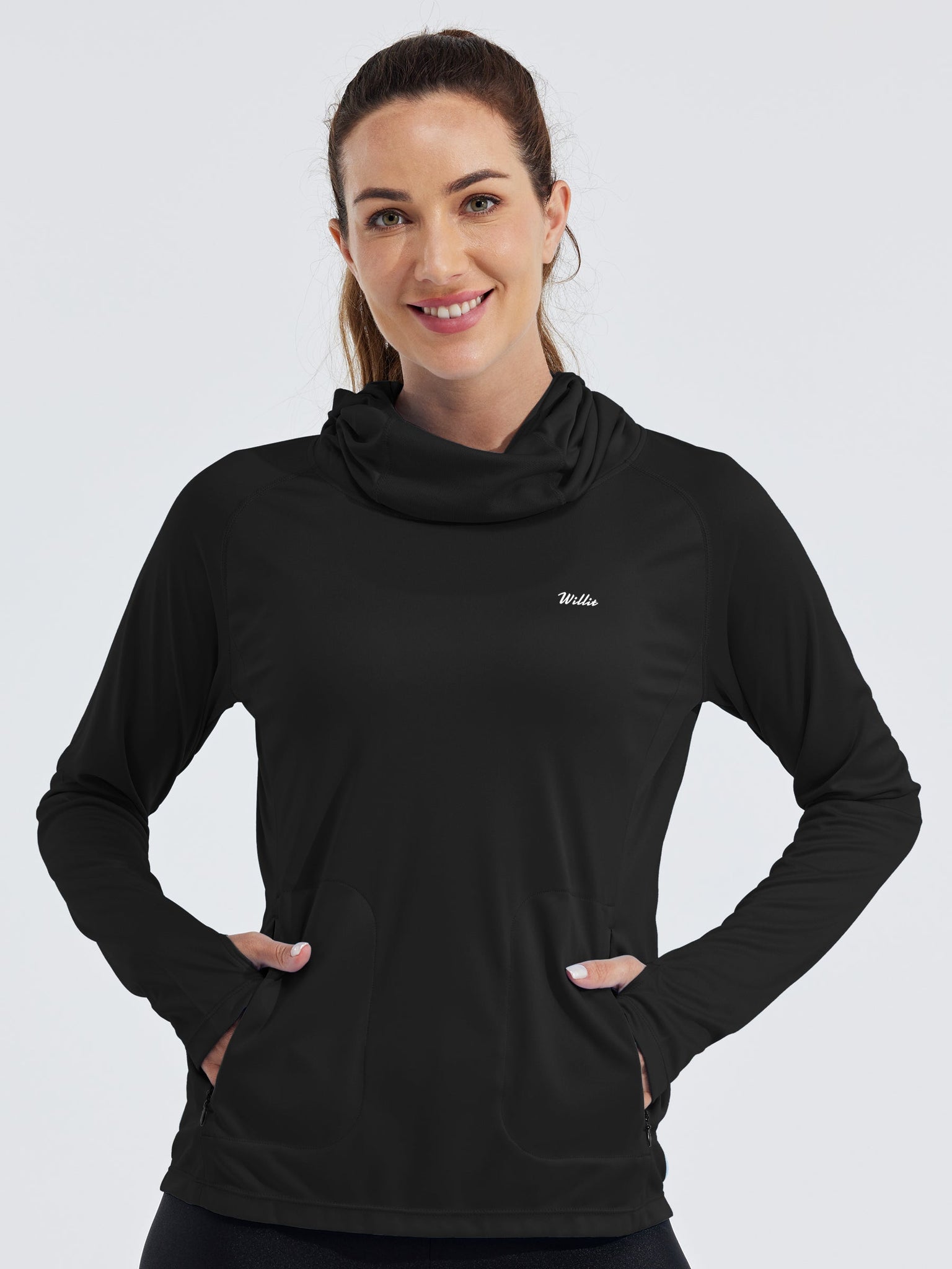 Women's Sun Protection Hoodie Long Sleeve with Face Mask Lightweight