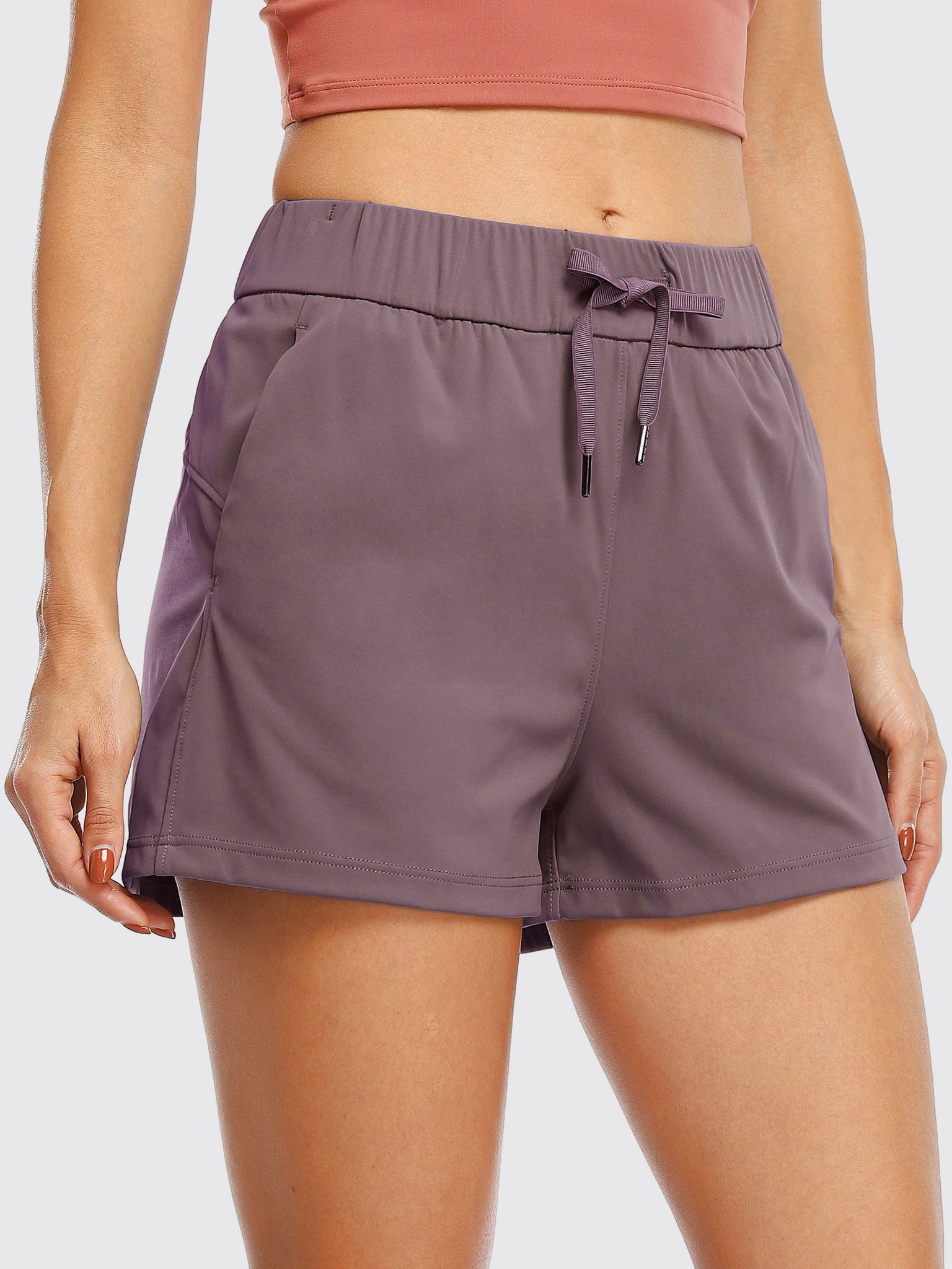 Willit Women's Summer 2.5 Inch Shorts_Brown3