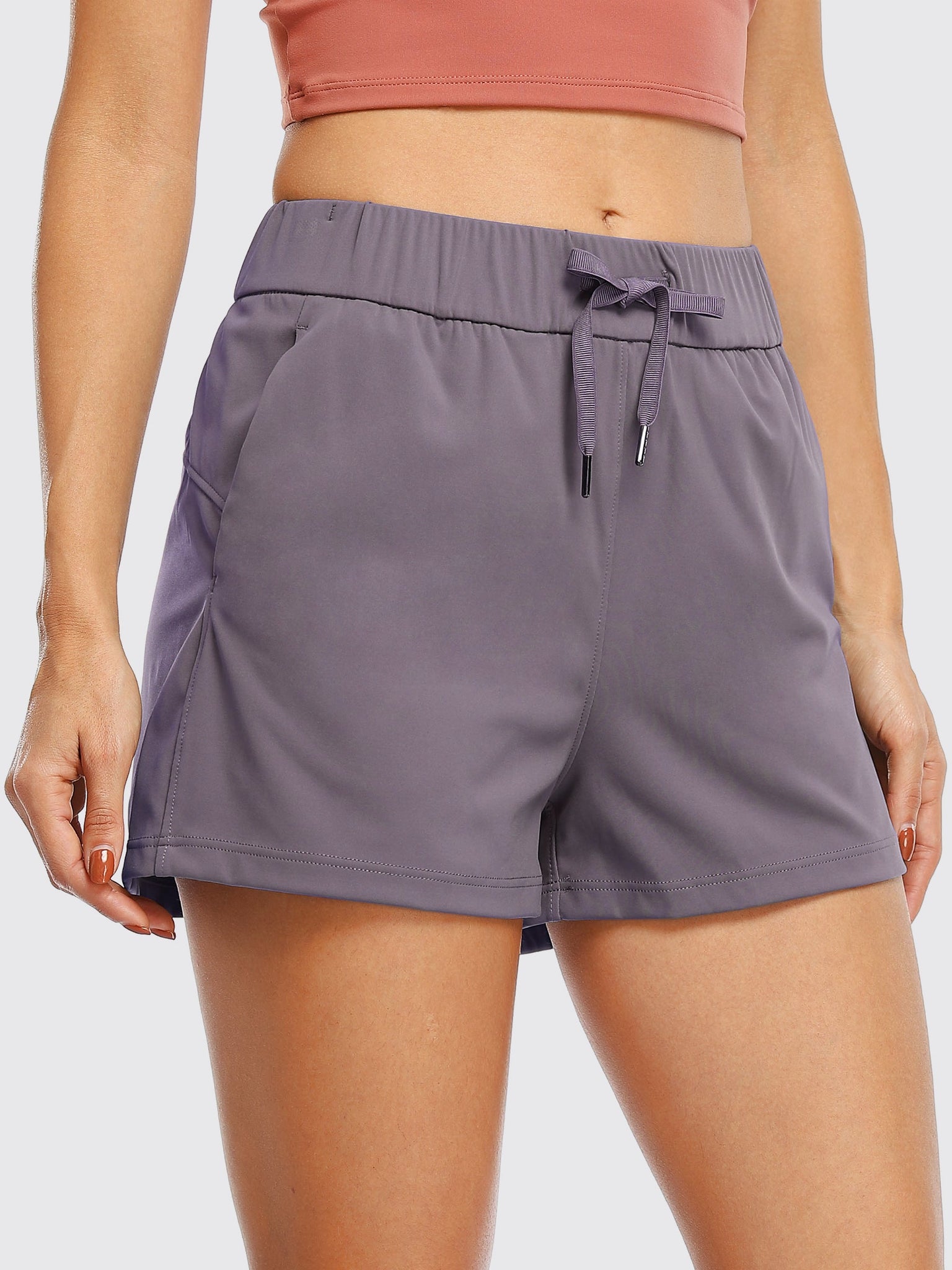 Willit Women's Summer 2.5 Inch Shorts_Graphite Purple3