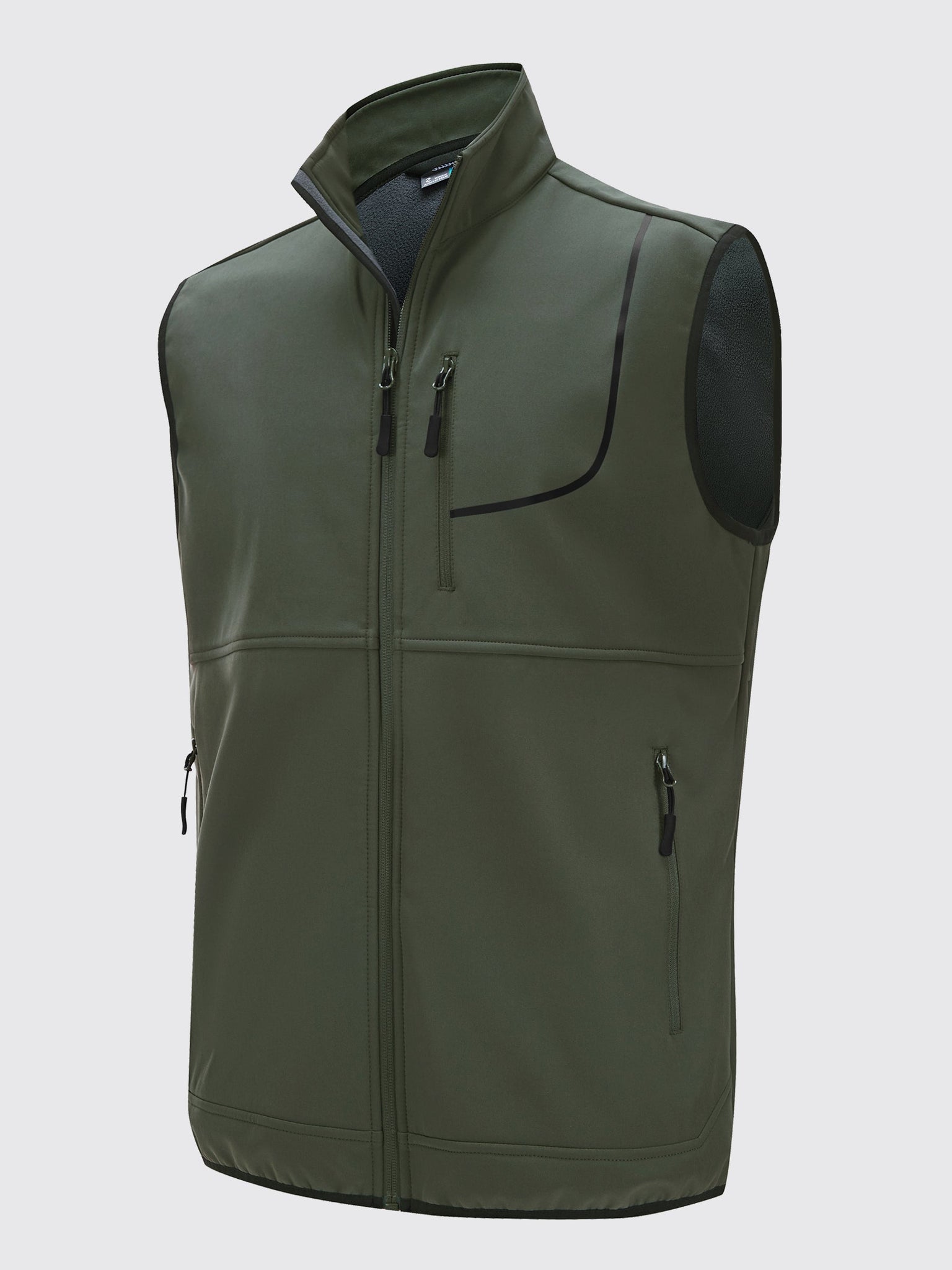 Willit Men's Softshell Vest Fleece Lined Outerwear_Darkgreen2
