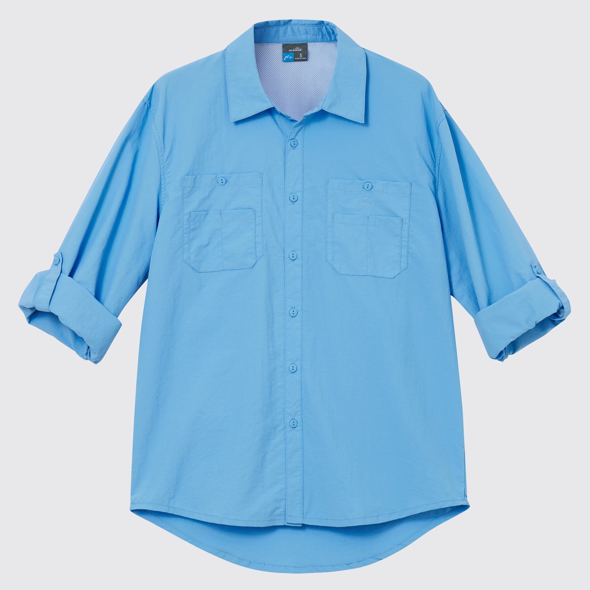 Men's Fishing Shirt Long Sleeve Hiking Shirts_Blue3