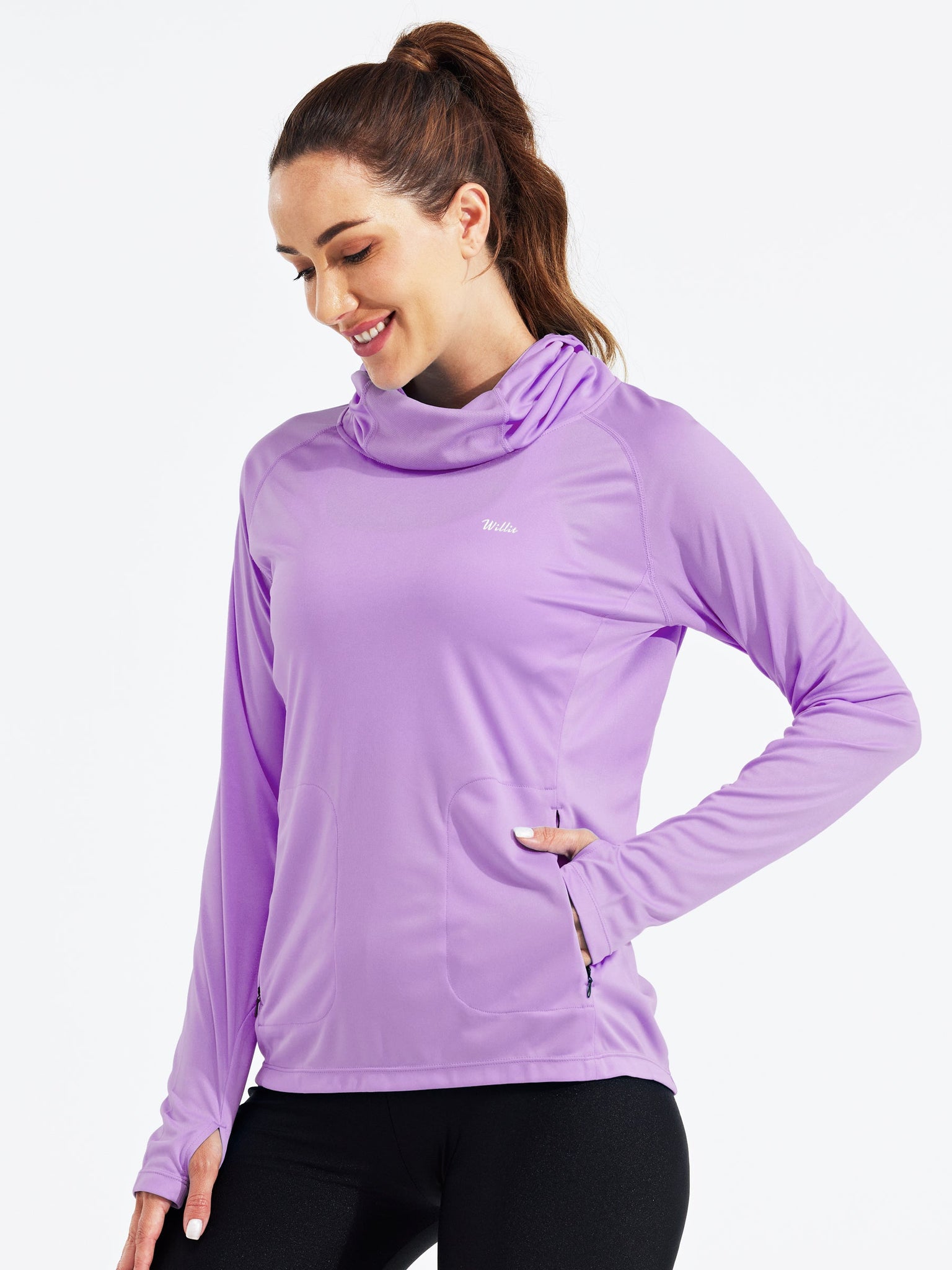 Women's Sun Protection Hoodie Long Sleeve with Face Mask Lightweight