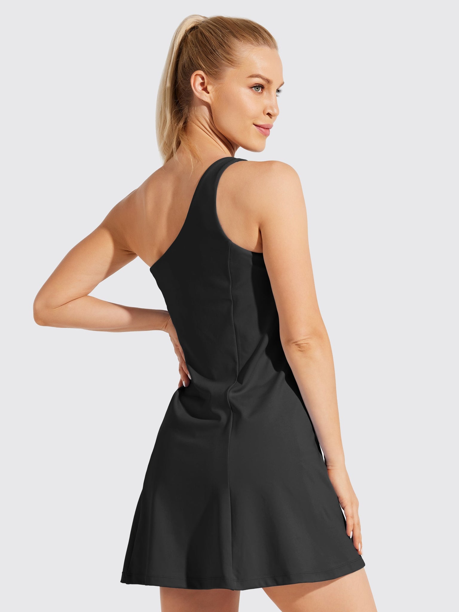 Willit Women's One Shoulder Dress_Black3